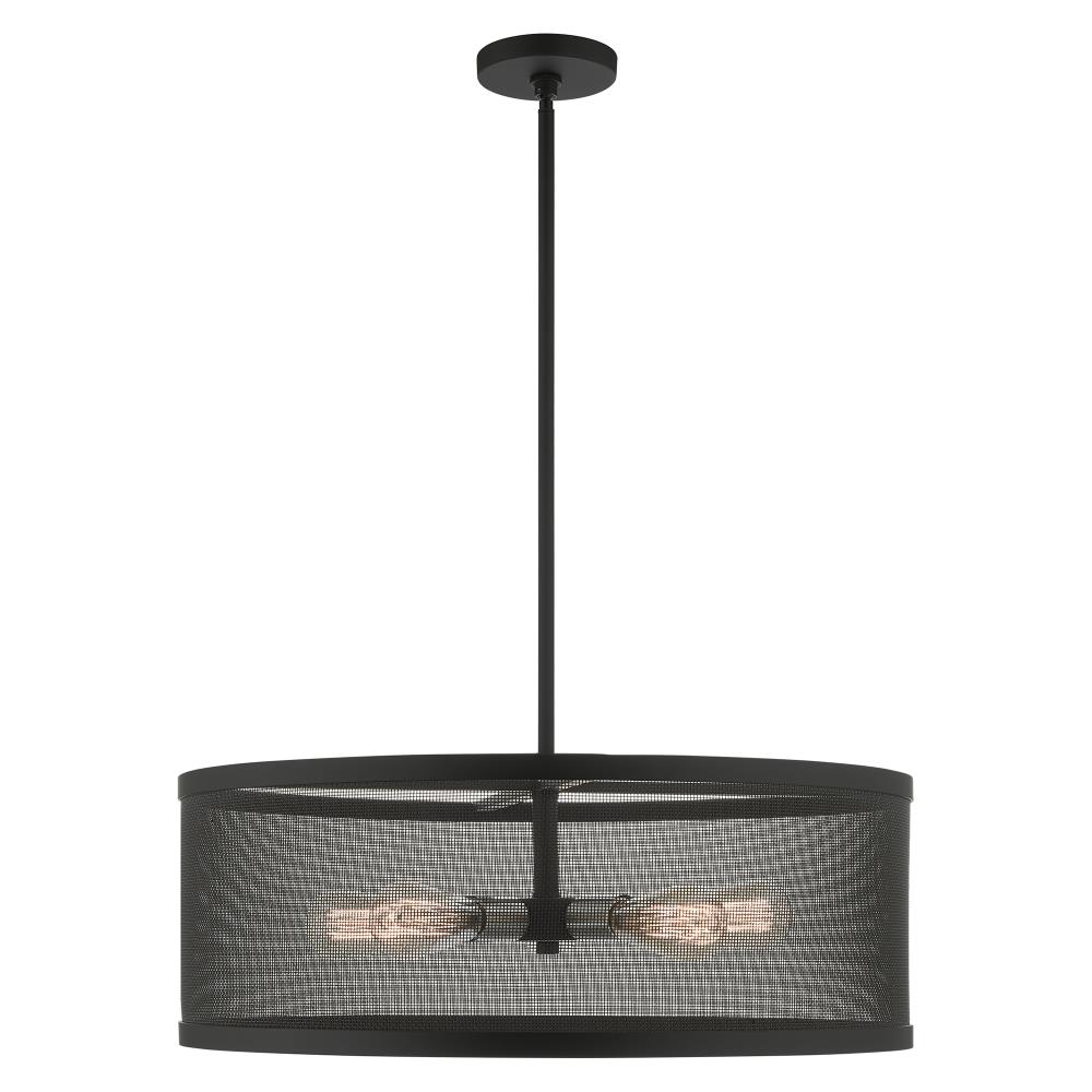 Livex Lighting 46215-04 Industro 5 -Light Matte Black Modern/contemporary For Use in Bathrooms, Bedrooms, Dining Rooms, Foyers, Kitchens, Living Rooms Chandelier