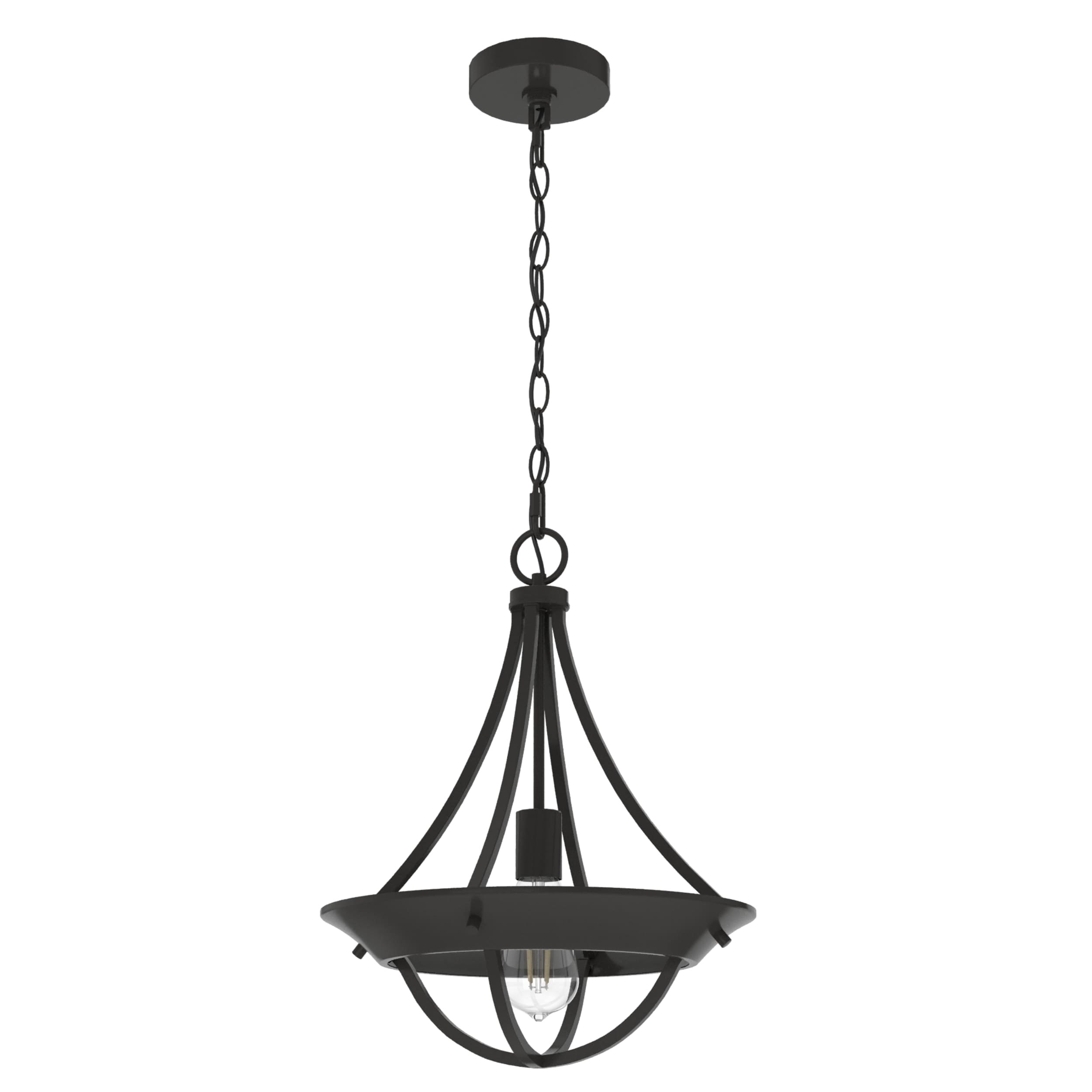 Hunter Perch Point 4-Light Brushed Nickel Transitional Bowl LED Large Hanging Kitchen Island Light
