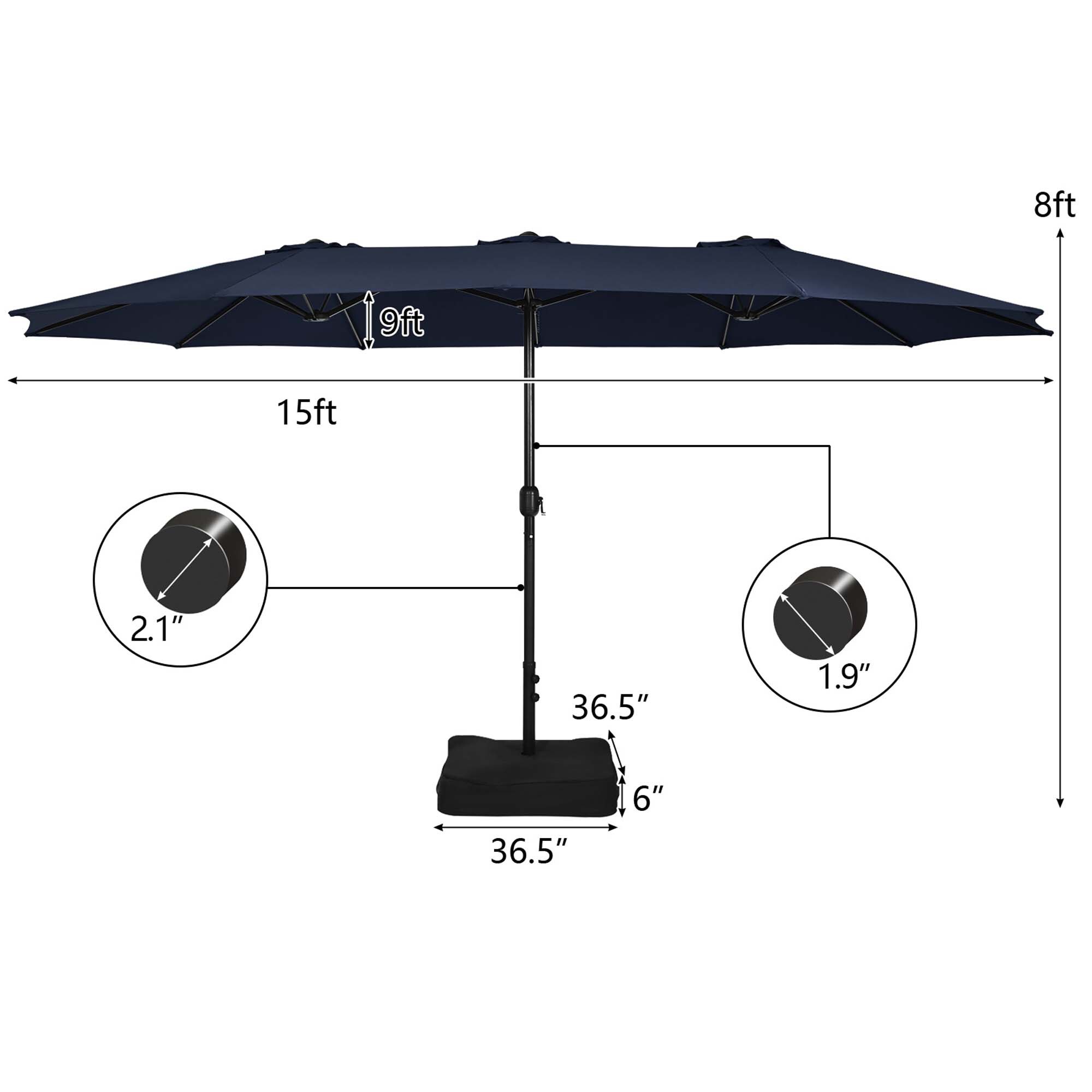 Costway HCST00754 Umbrellas-2 - View #2