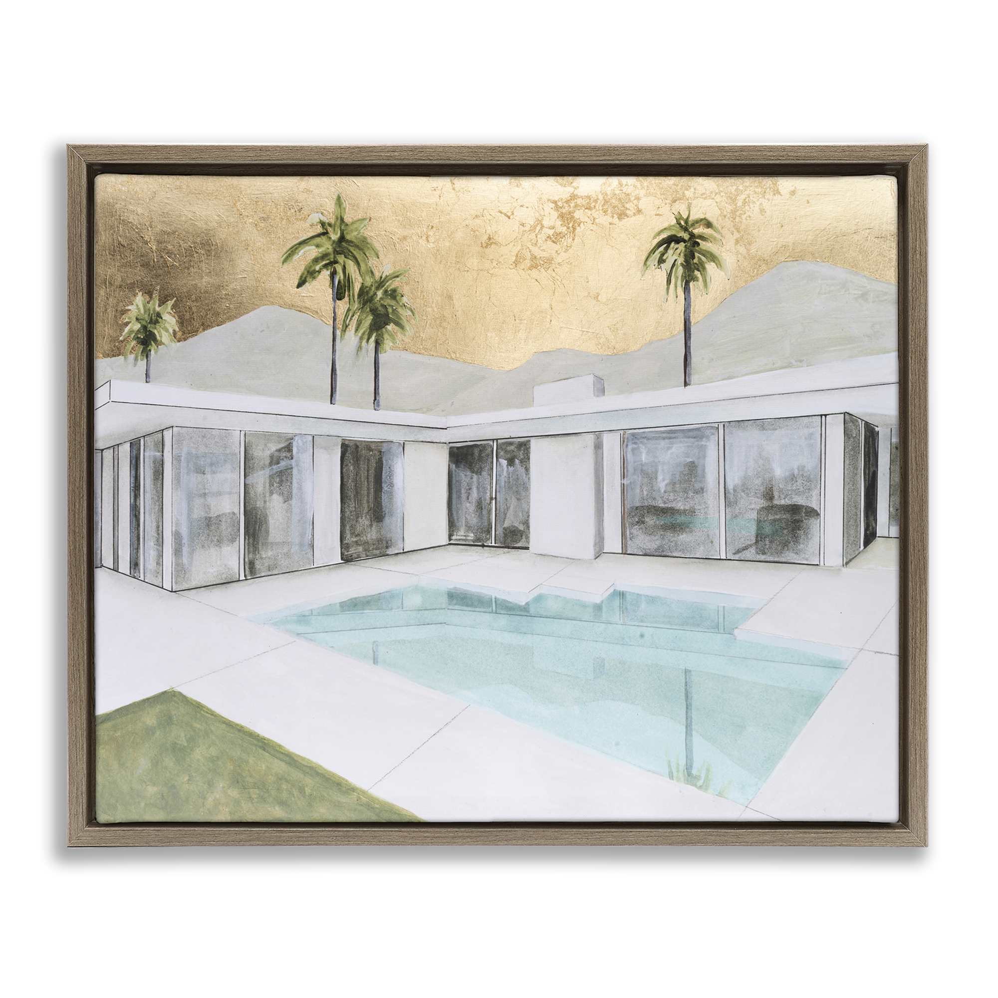 Stupell Industries BS-398-FFE-24X30 Modern Chic Pool View Floating Frame design by Michael Willett