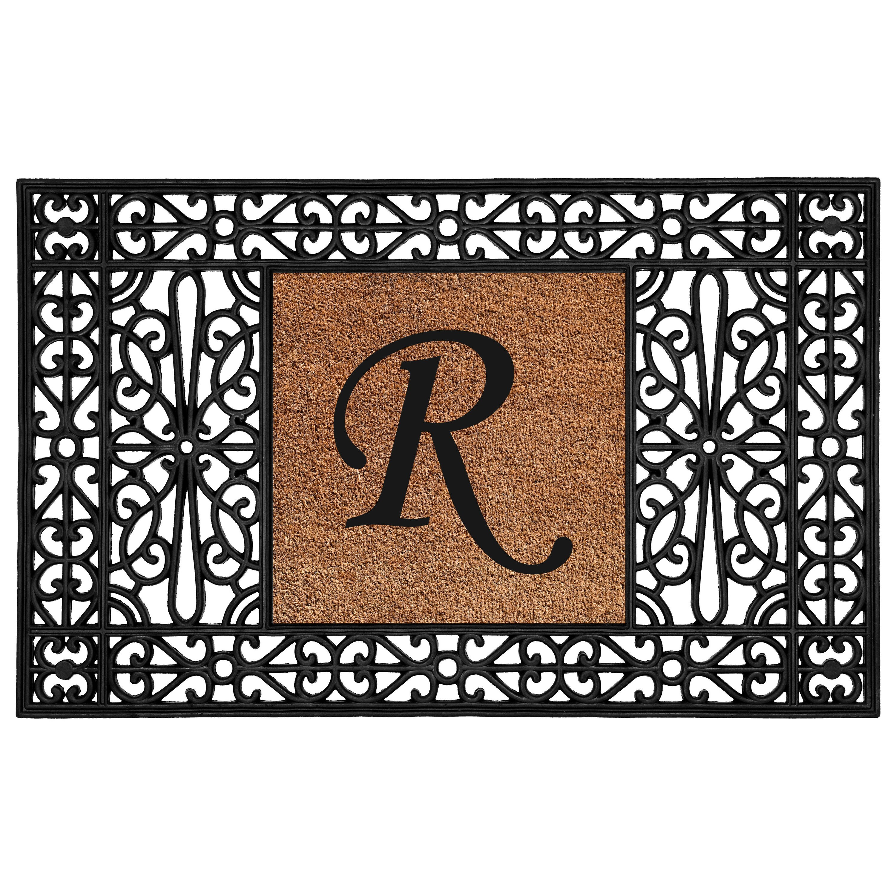Callowaymills 104103048R 3-ft x 4-ft Black/Natural Coir/Rubber Rectangular Indoor or Outdoor Decorative Door Mat