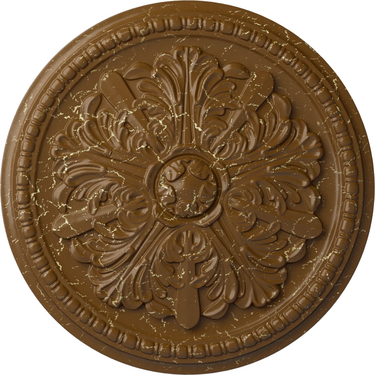 Ekena Millwork CM16SWSTC Swindon 16.875-in W x 16.875-in L Painted Smokey Topaz Crackle Polyurethane Whole Ceiling Medallion