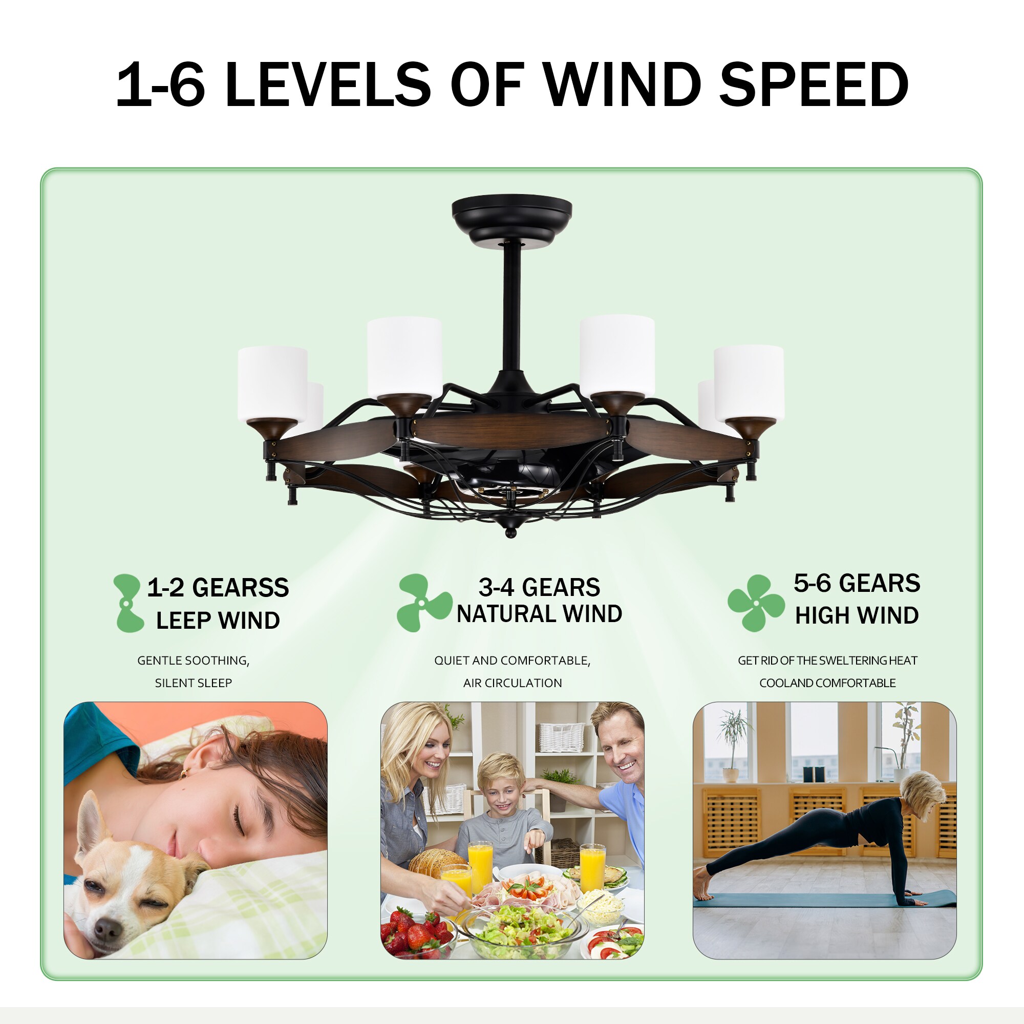 WELLFOR AMVS-C01 Ceiling-Fans - View #4
