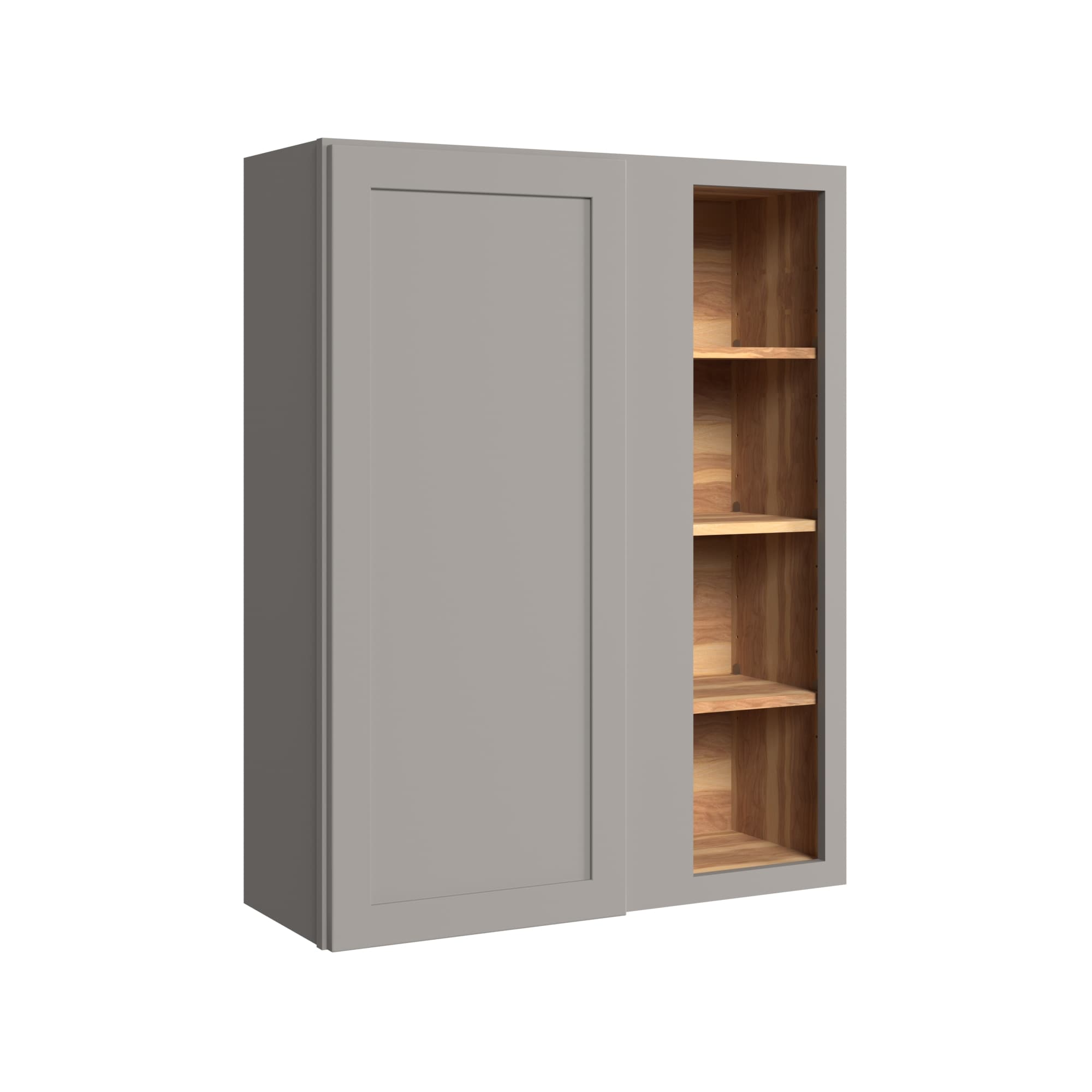 KraftMaid Momentum WBC3642RG81 Deveron 36-in W x 42-in H x 12-in D Pebble Grey Blind Blind Corner wall Fully assembled Plywood Cabinet (Recessed Panel Shaker)