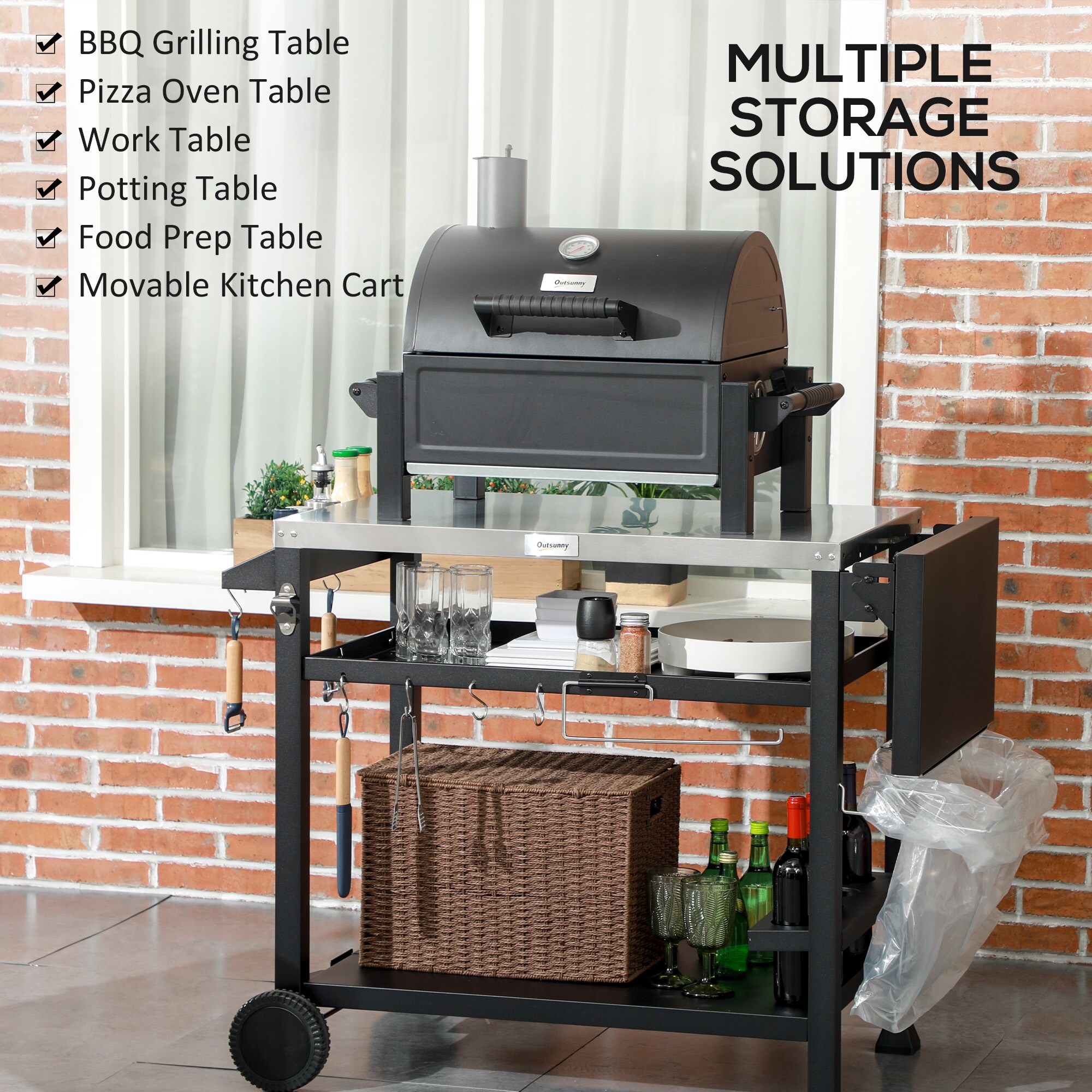 Outsunny 846-130V00BK Grill-Carts-Grill-Stands - View #8