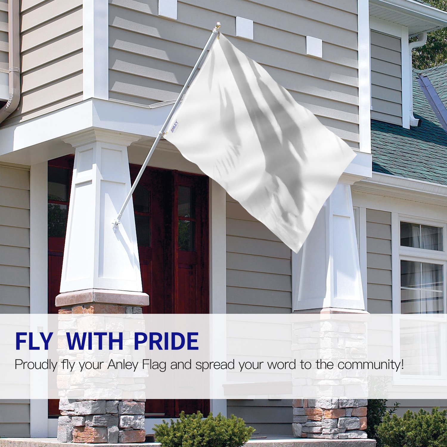 Anley Solid White Flag 6-ft W x 4-ft H Polyester Flag - Fade Proof, Fly ...