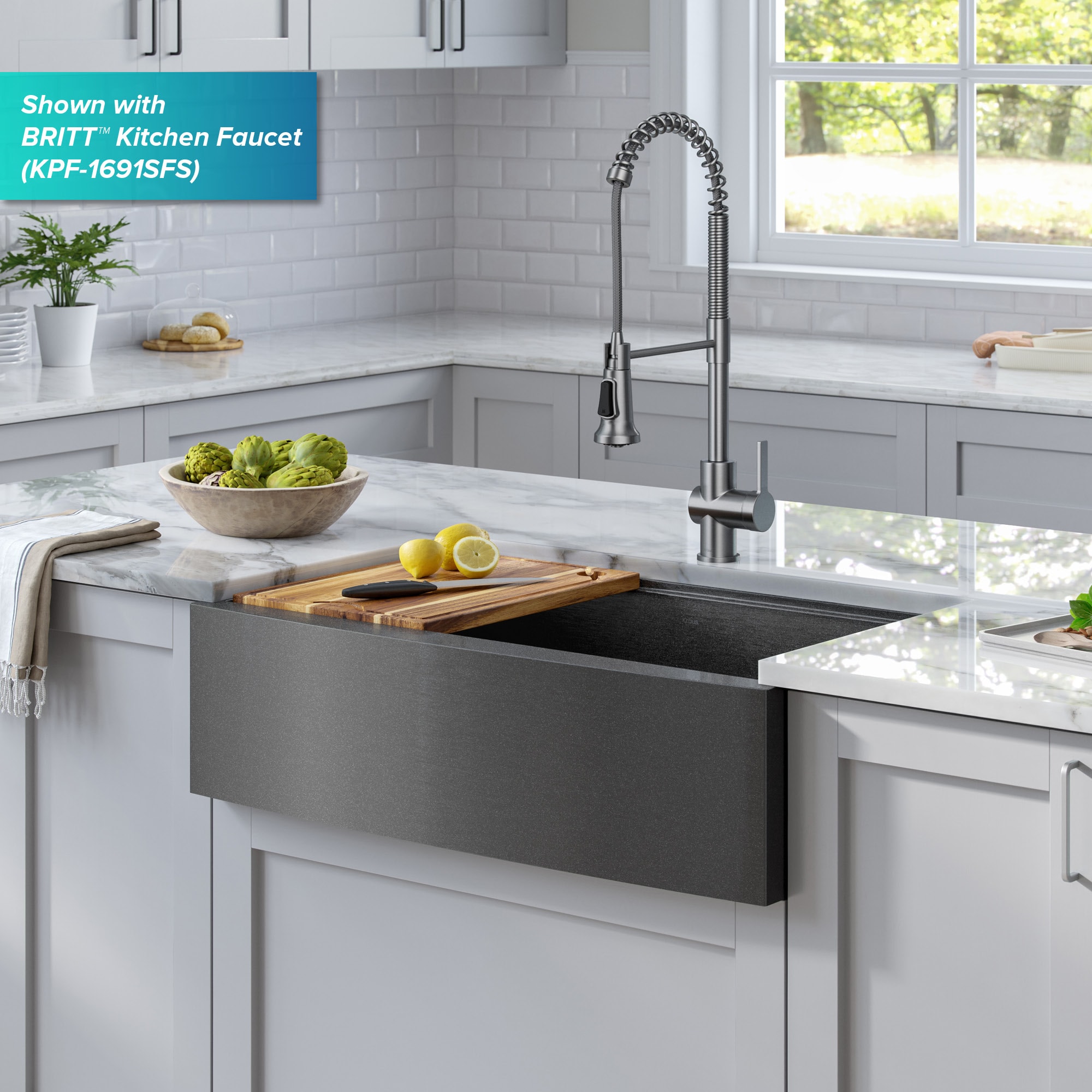 Kraus KWF210-33/PGM Kitchen-Sinks - View #10