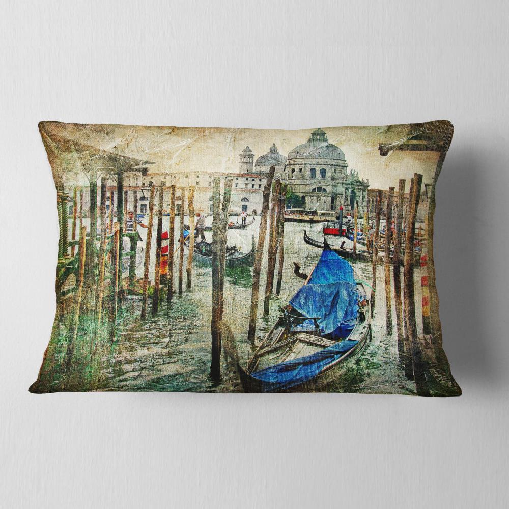 Designart CU6266-12-20 12-in x 20-in Blue Indoor Decorative Pillow