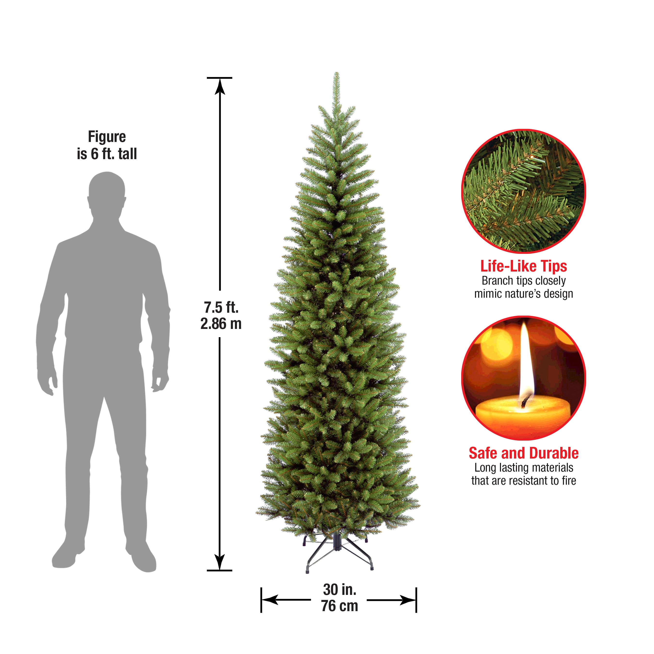 National Tree Company 7.5-ft Kingswood Fir Artificial Christmas Tree in ...