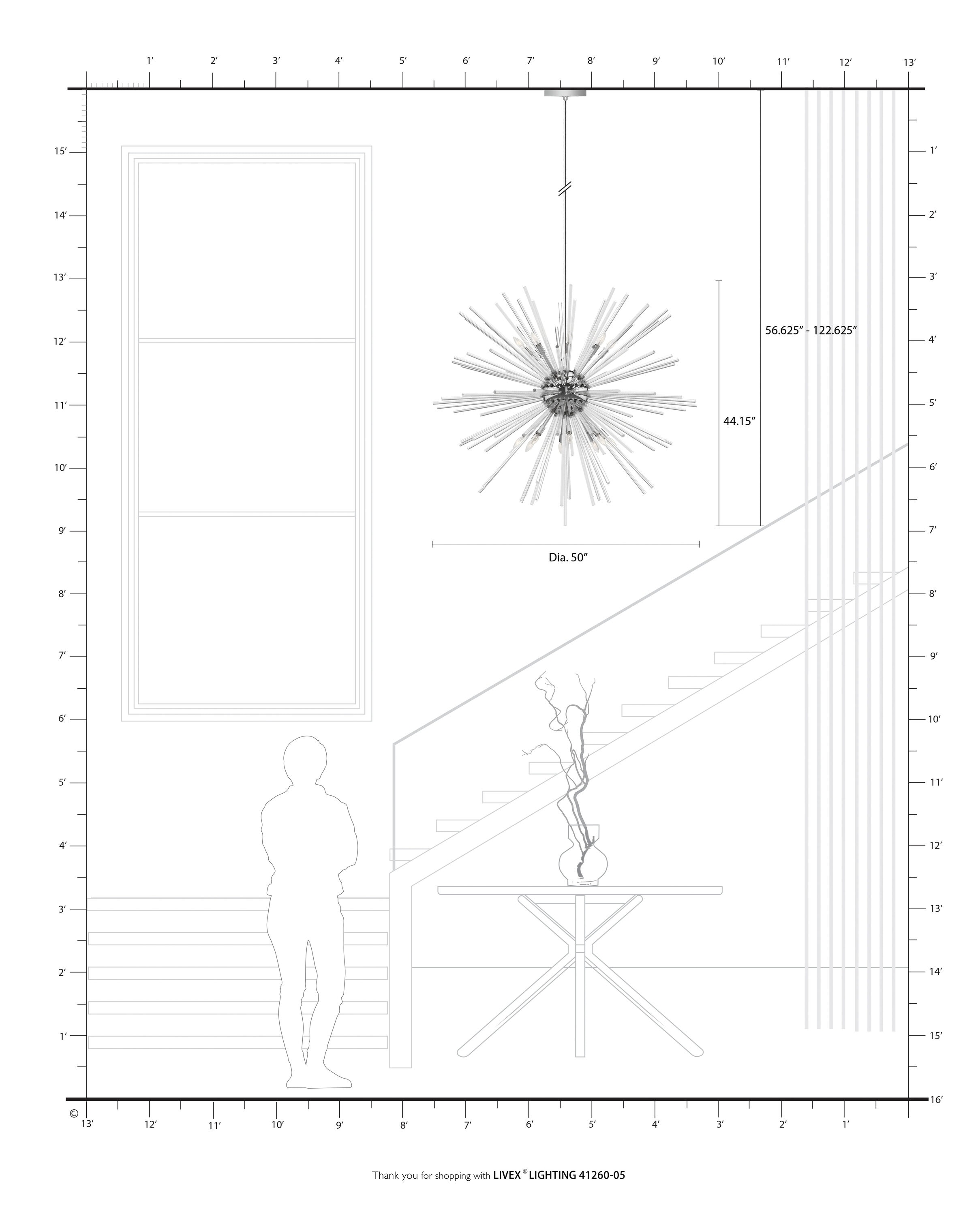 Polished Chrome and Clear Crystal 16-Light Foyer Pendant