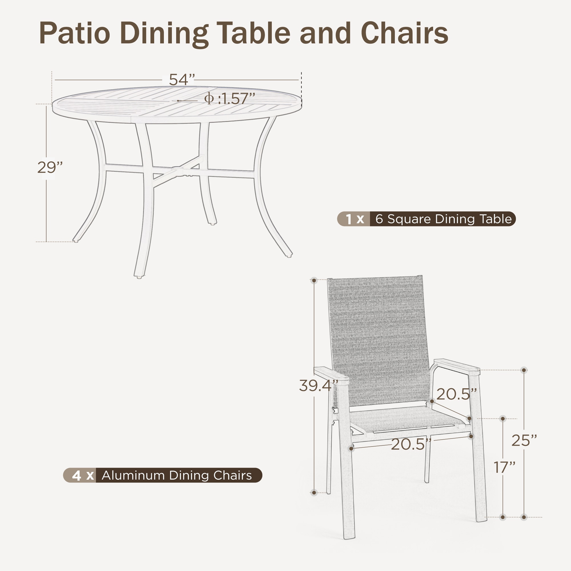 Sunshine Valley TC7-PV321-305 Patio-Dining-Sets - View #12