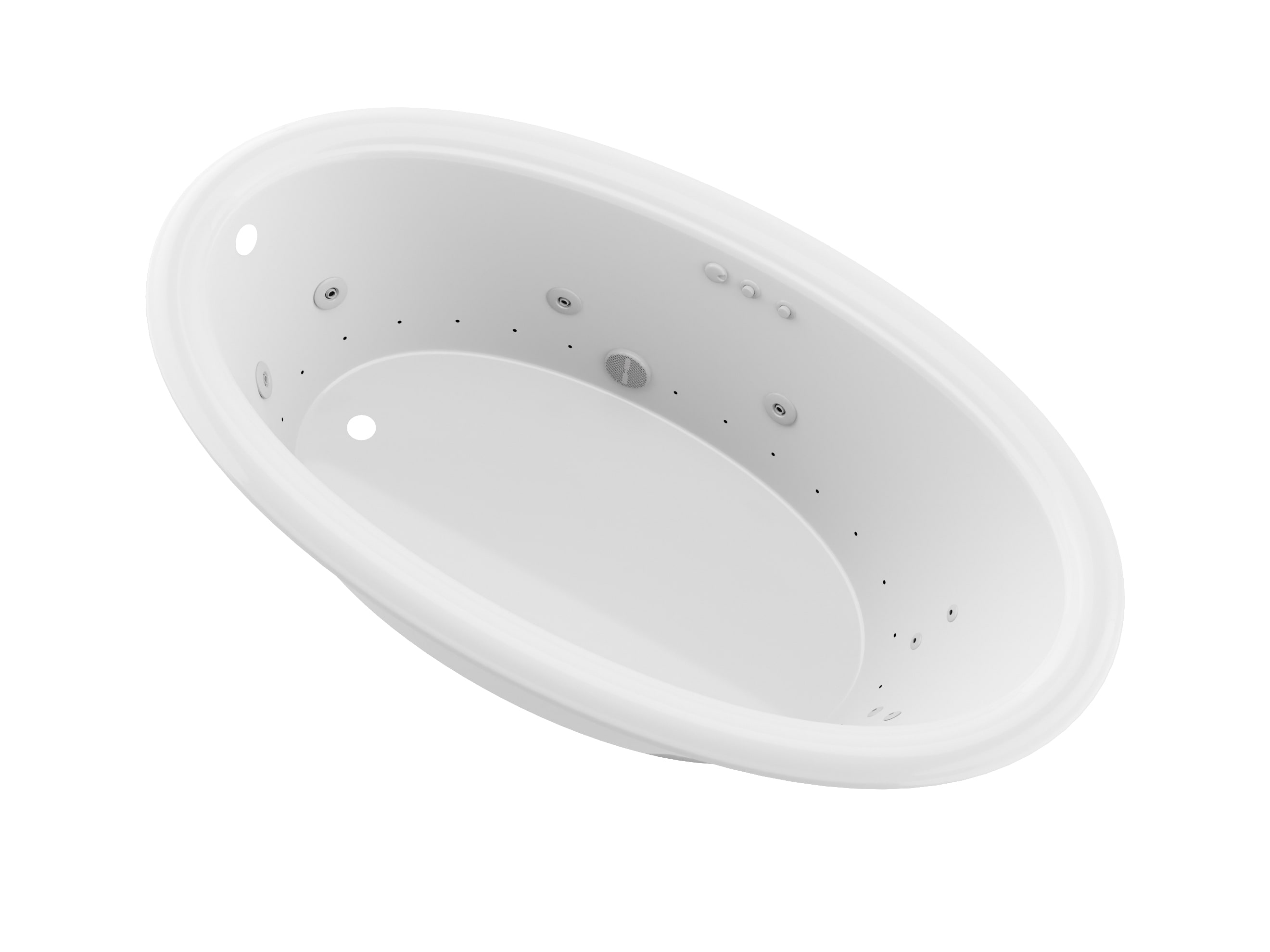 Endurance LS3660PDL Hazel 36-in x 60-in White Acrylic Oval Drop-in Whirlpool and air bath combination tub ( Left Drain )
