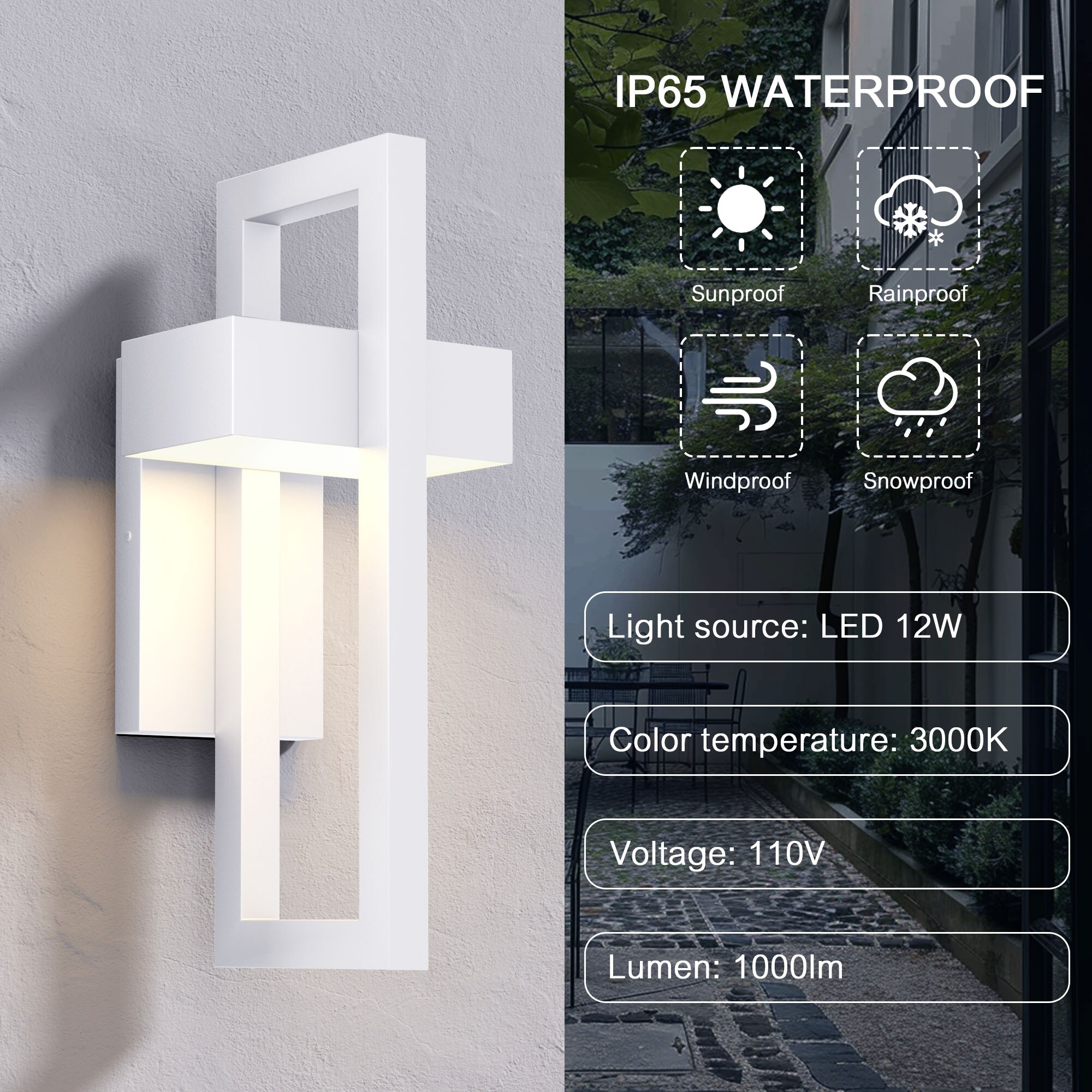 LamQee 06FTL0247BWT Outdoor-Wall-Lighting - View #7