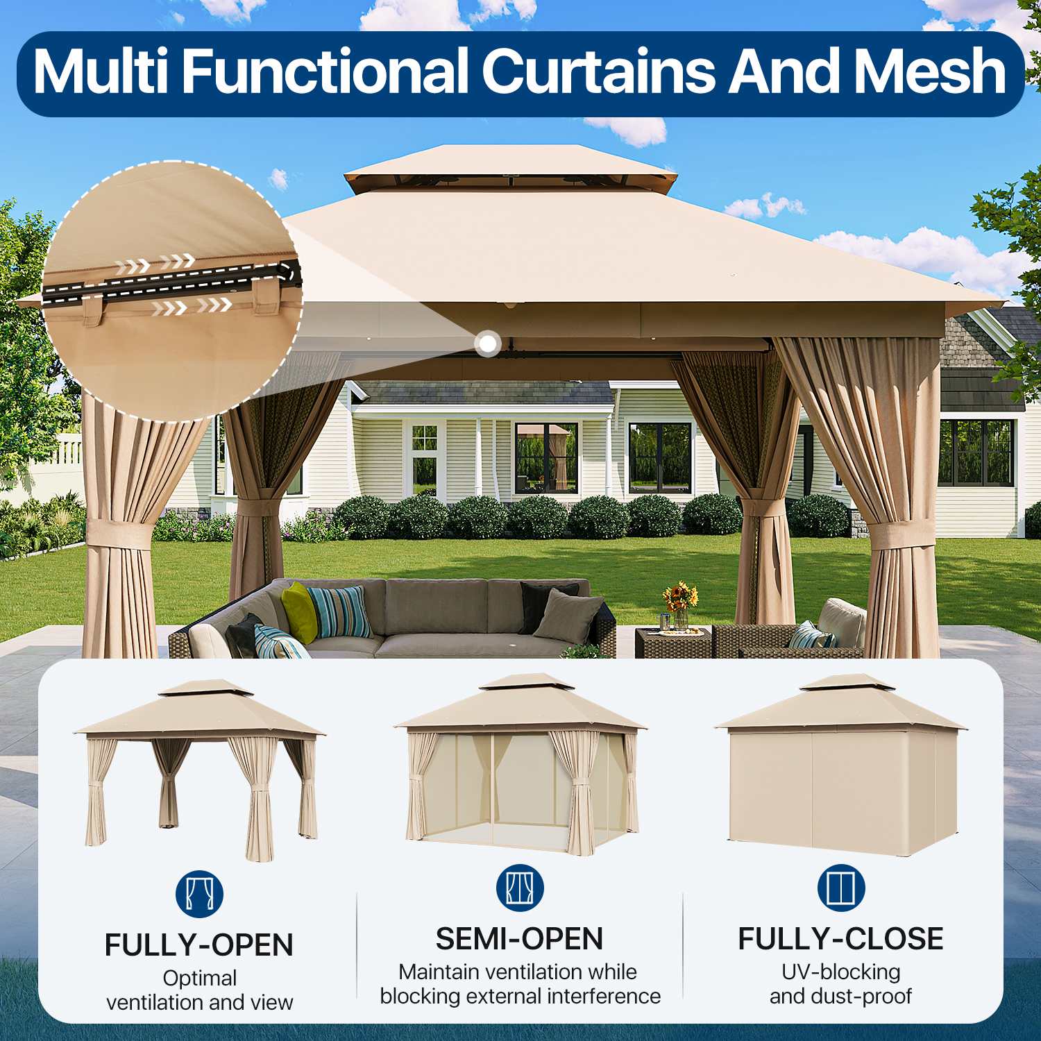 Sunmthink GBSM50E43 Wood-Resin-Gazebos - View #4