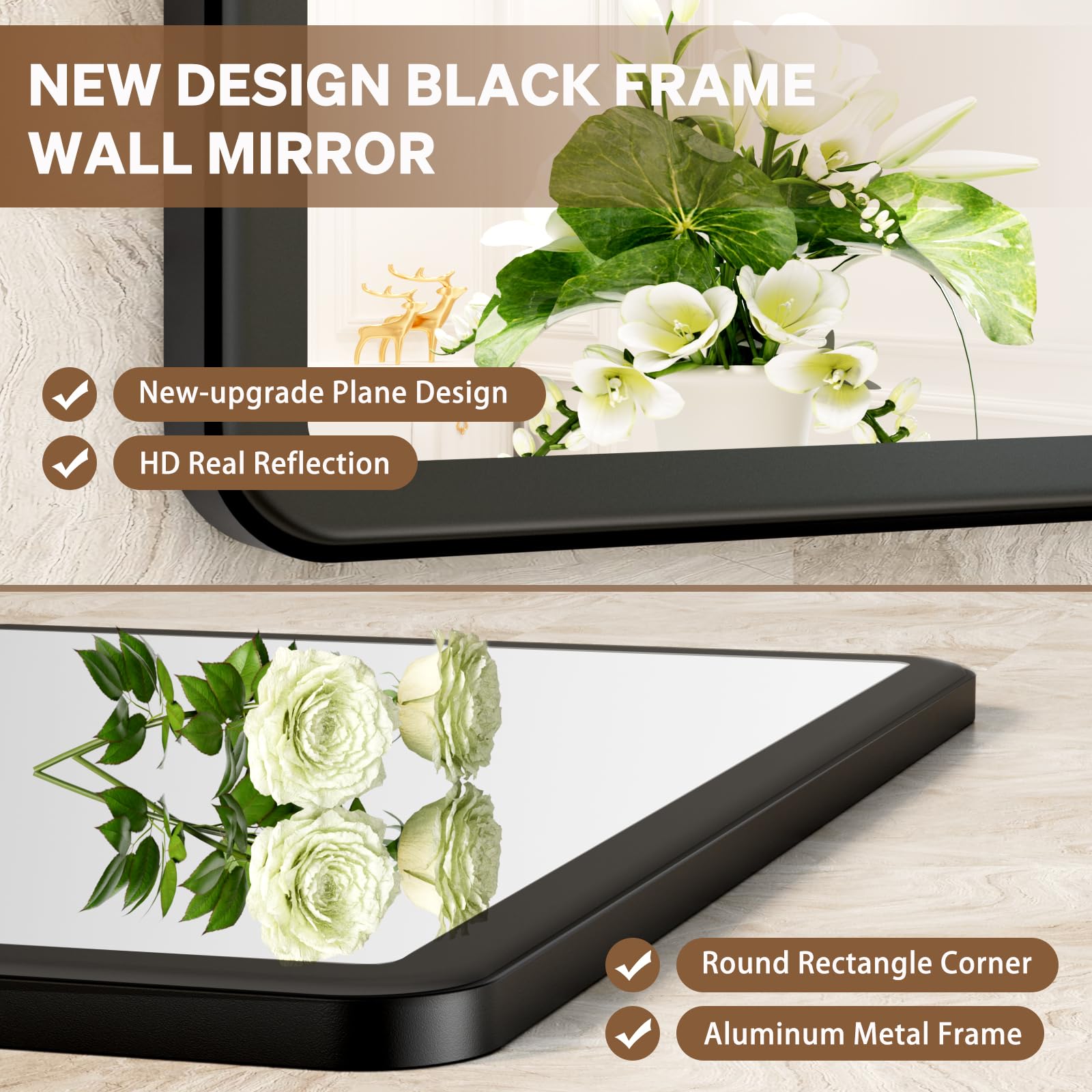 Aoibox LABAT6ZD Framed-Bath-Mirrors - View #4