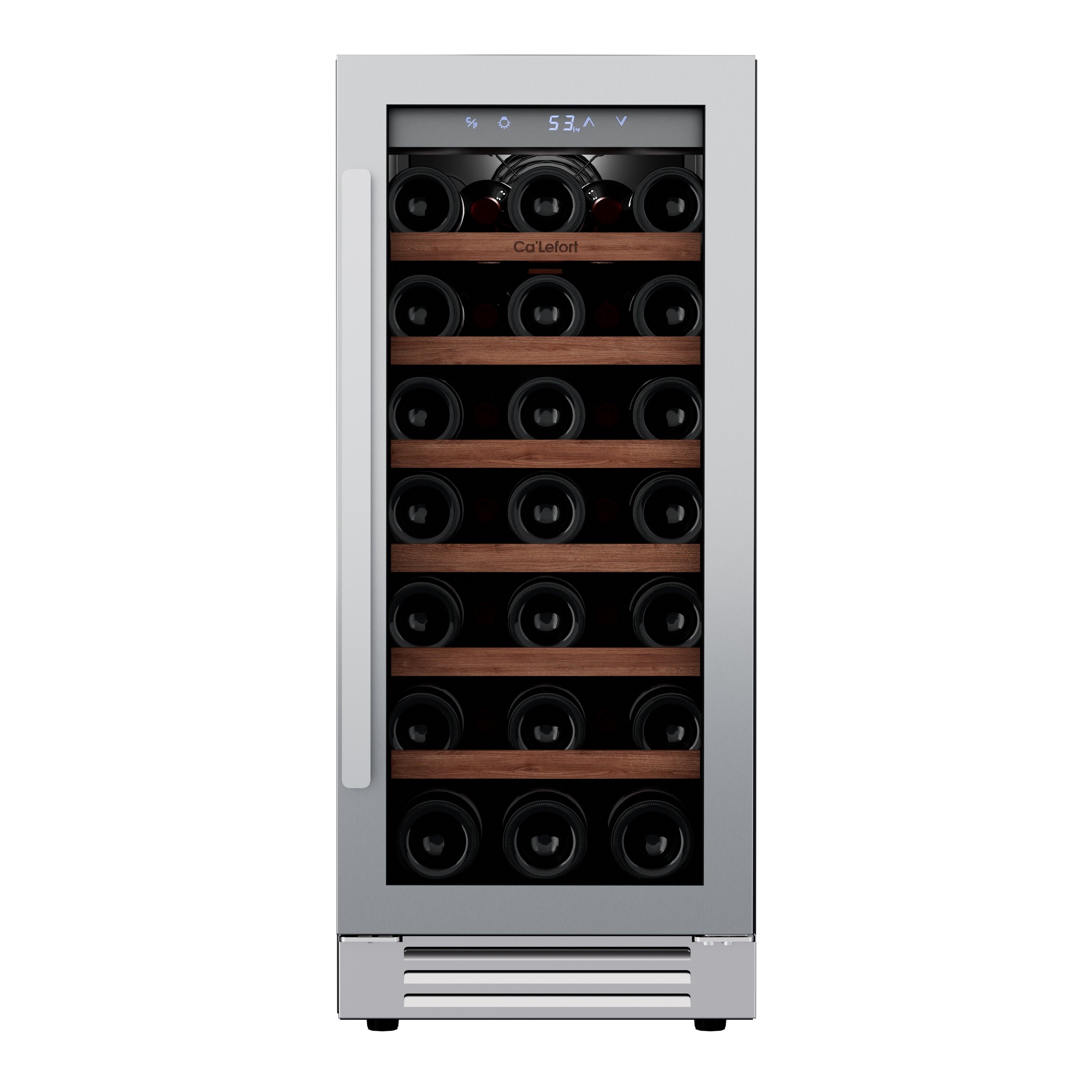 Ca'Lefort 15'' Stainless Steel 33-Bottle Wine Cooler with Glass Door