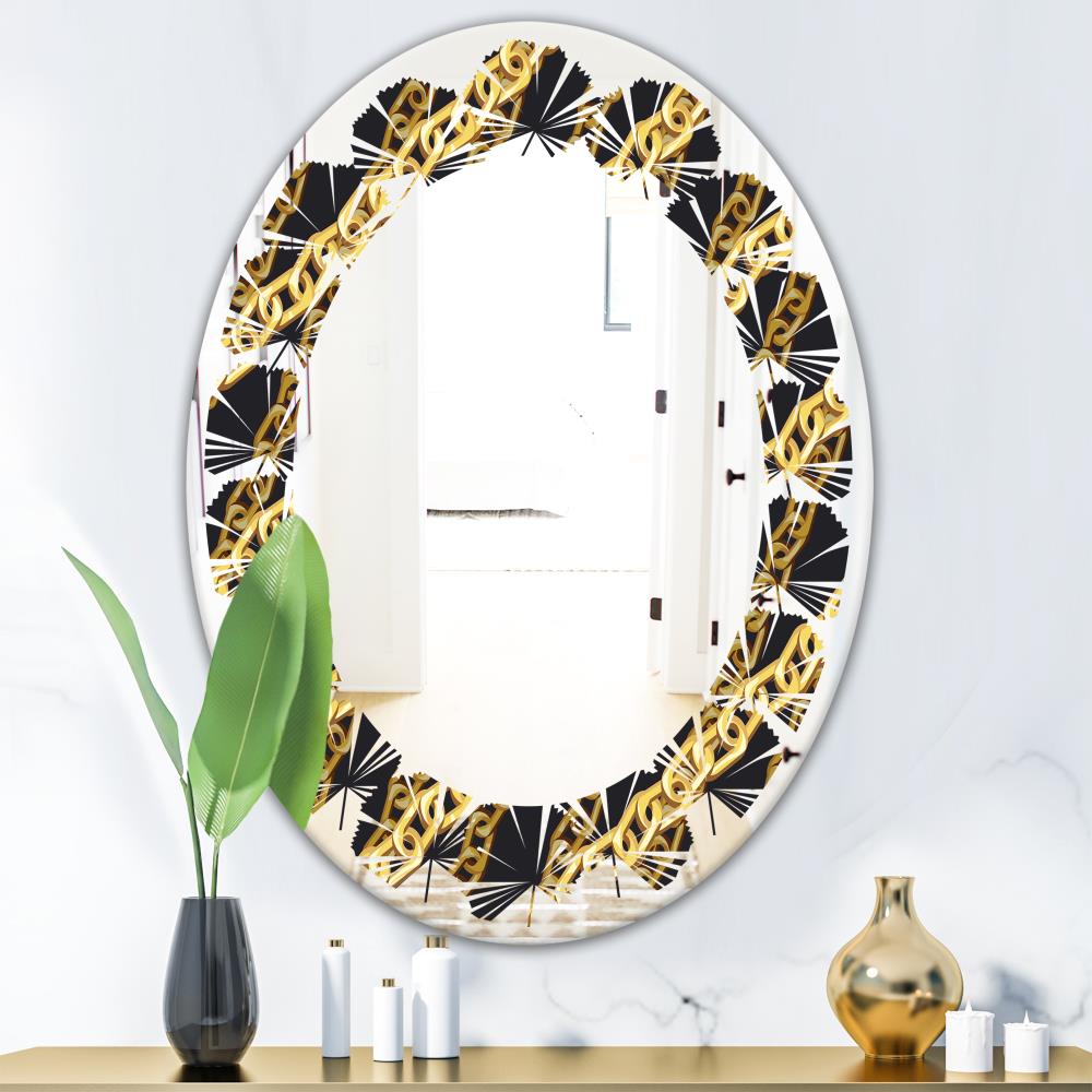 Designart Designart Mirrors 31.5-in W x 31.5-in H Oval Gold Polished ...