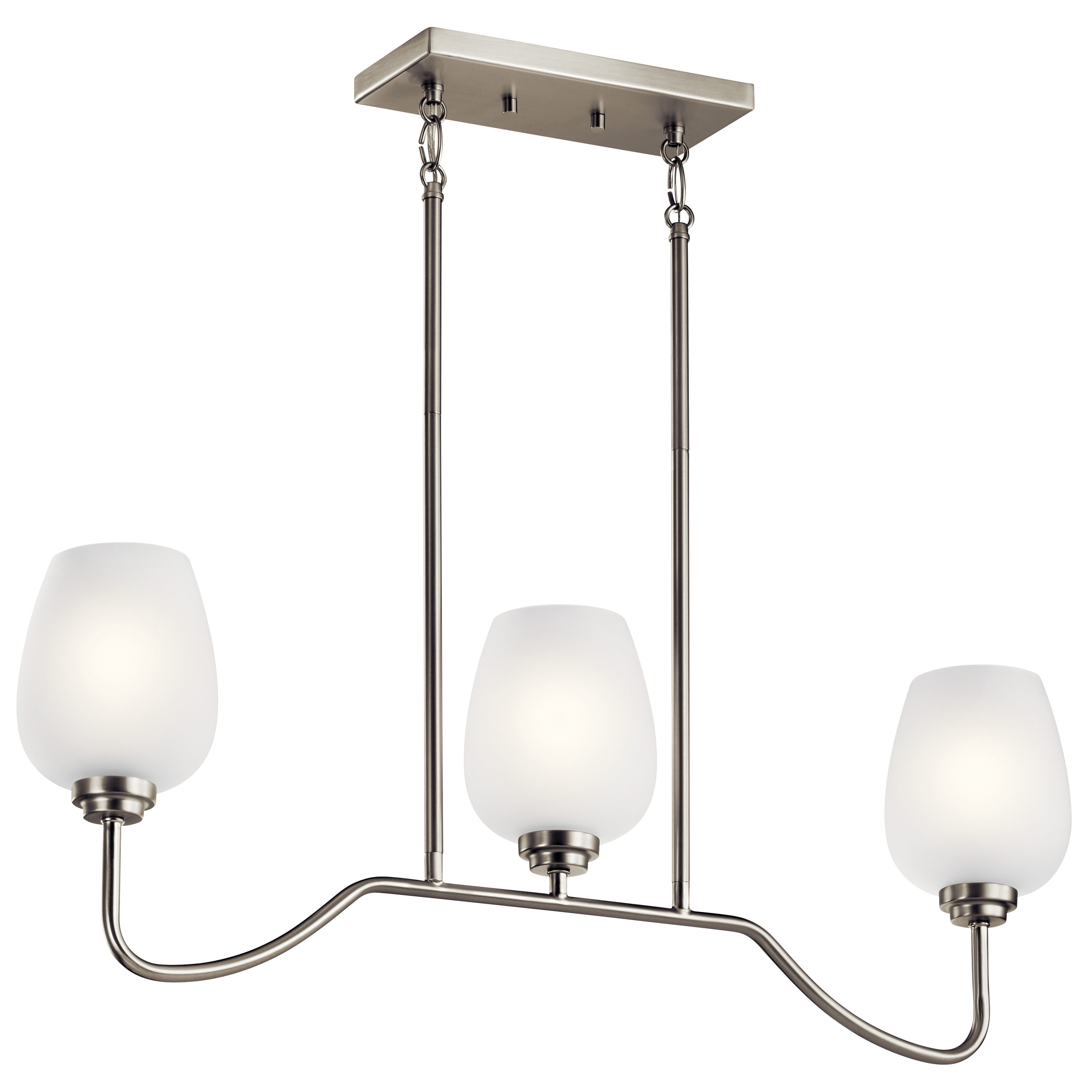 Kichler 44379NI Valserrano 3 -Light Nickel Traditional For Use in Bedrooms, Dining Rooms, Foyers, Kitchens, Living Rooms Chandelier