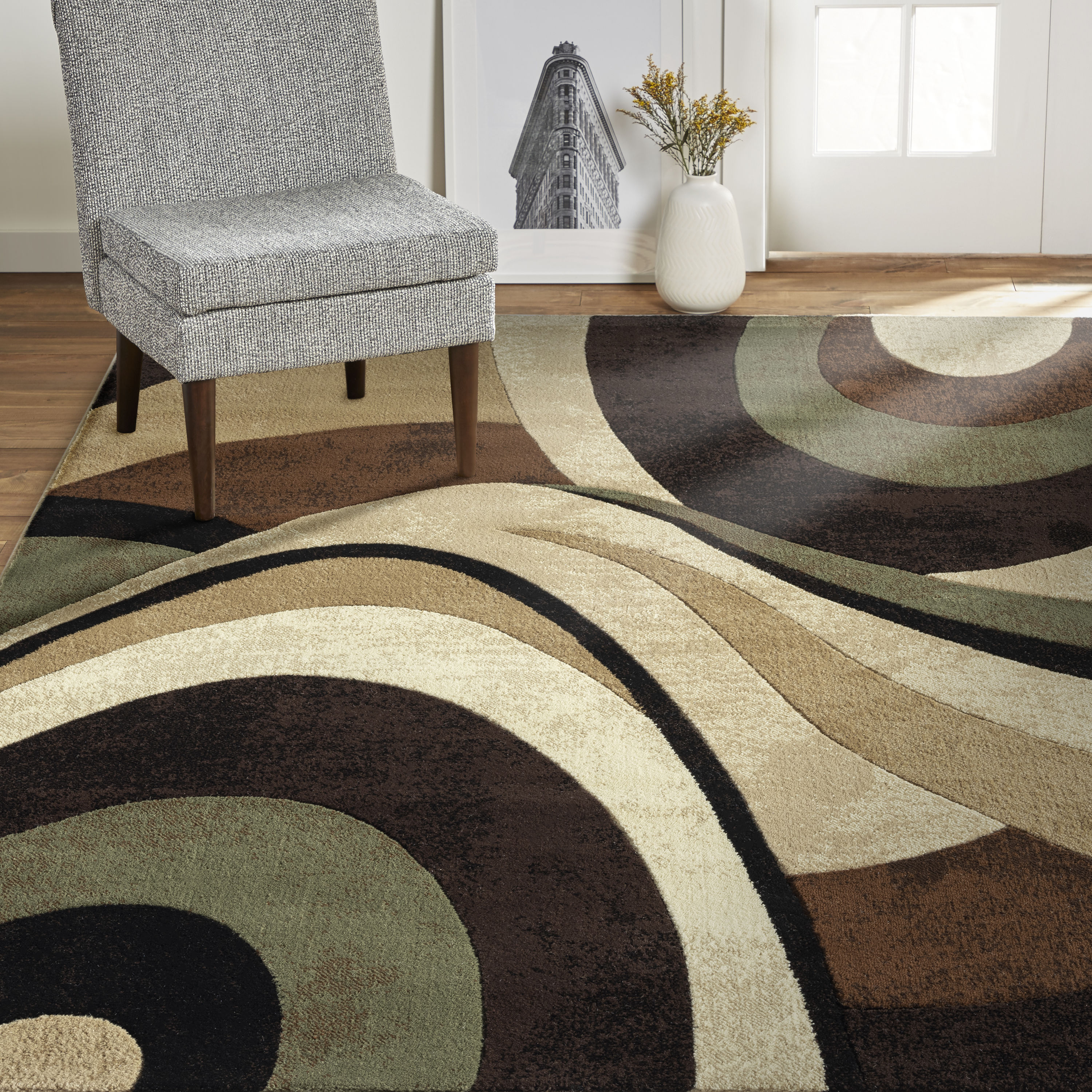 Home Dynamix 9 X 12 (ft) Brown Indoor Abstract Area Rug in the Rugs ...