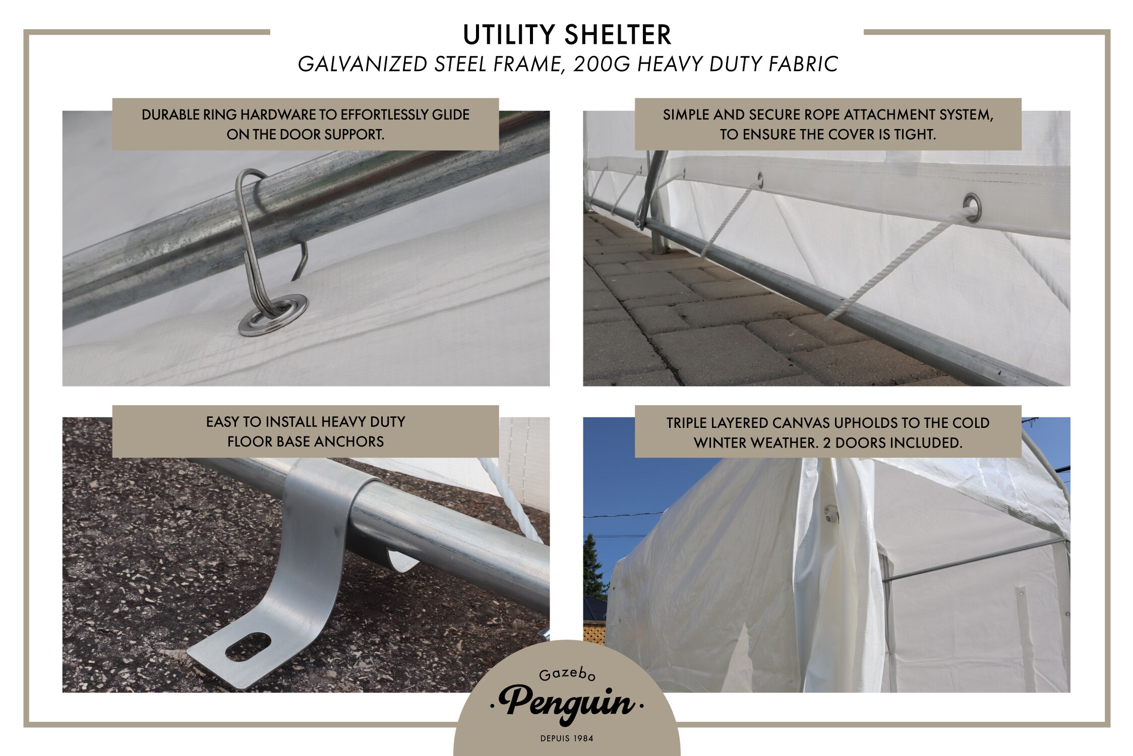 Gazebo Penguin TM5X8-200-WHI Metal-Storage-Buildings-Sheds - View #11