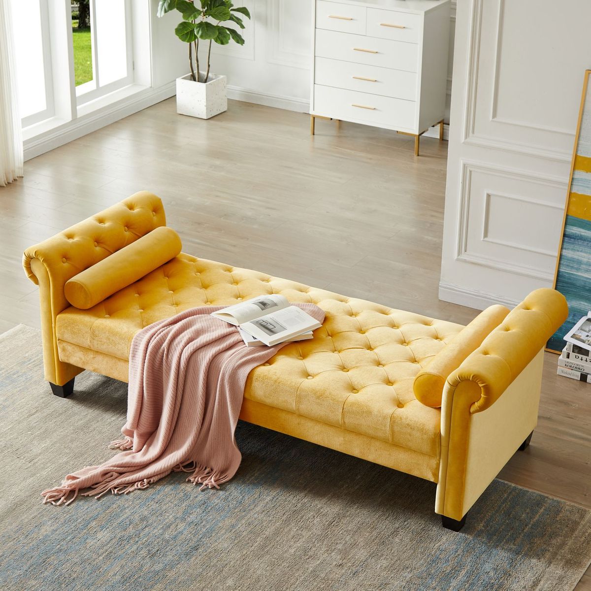 JASMODER W1128S00012 Modern Yellow Sofa