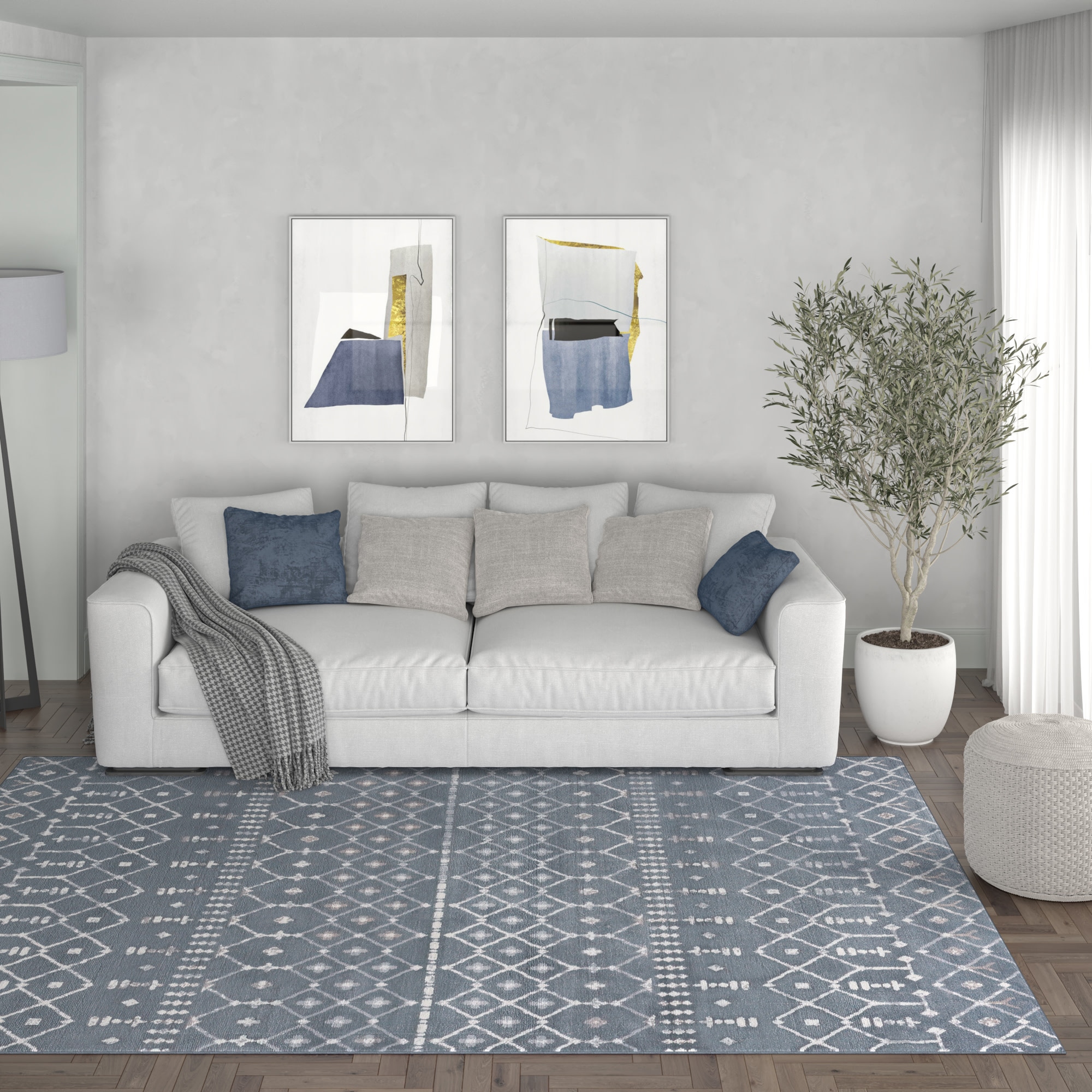 Tayse MDN3341 5X7 Madison 5 x 7 (ft) Loomed Polypropylene Dark Gray Rectangular Indoor Area rug