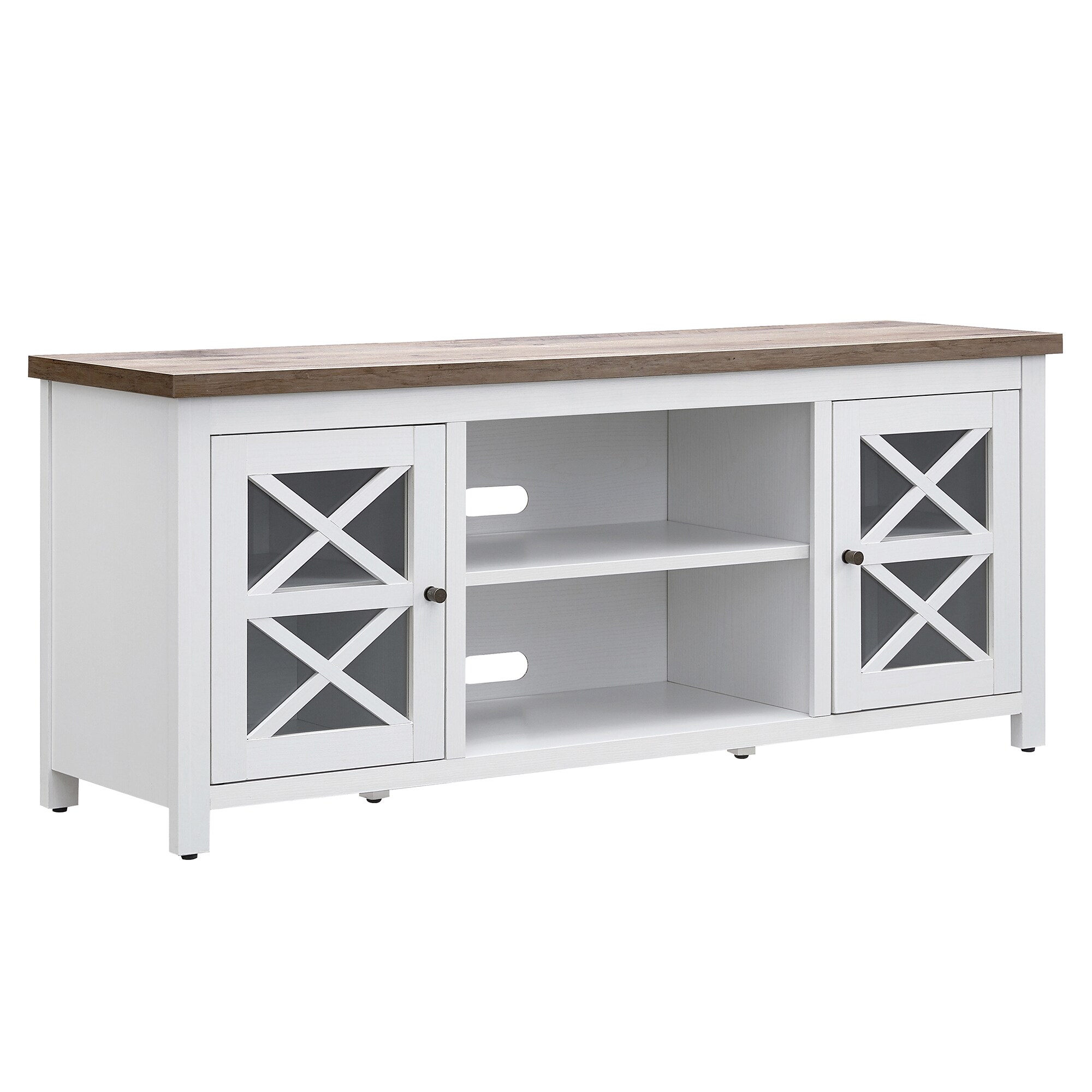Hailey Home TV1139 Colton Modern/Contemporary White/Gray Oak TV stand ( Accommodates TVs up to 70-in )
