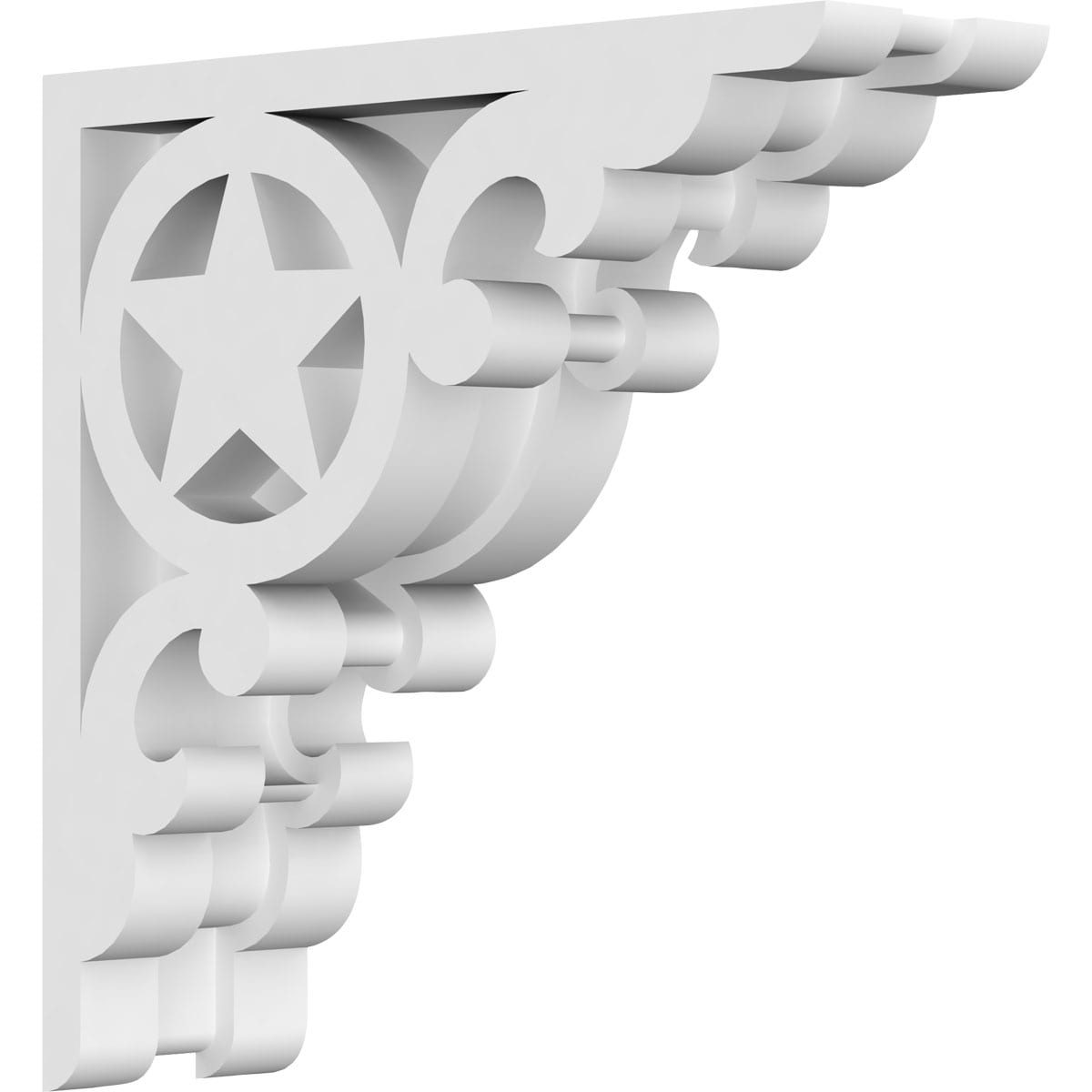 Ekena Millwork CORP01X06X06AU 1.875-in x 6-in x 6-in Austin Unfinished White PVC Paintable Corbel