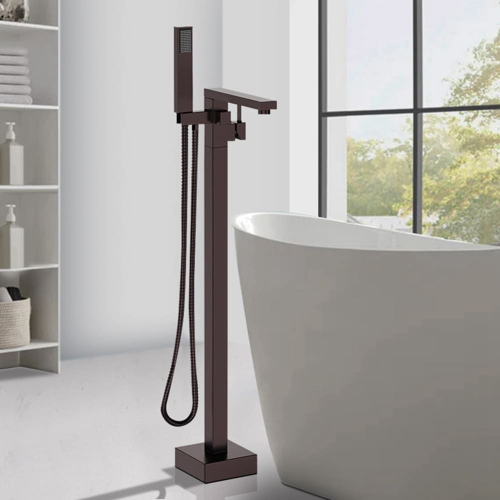 Oil Rubbed Bronze Freestanding Bathtub Faucet with Hand Shower