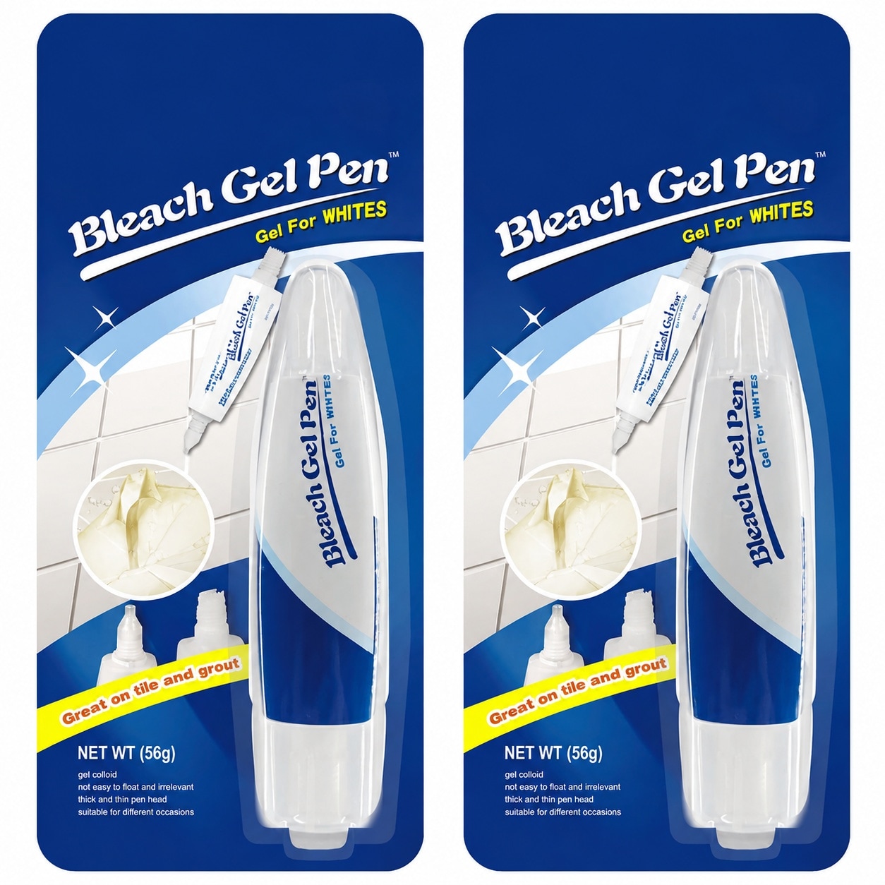 KIWDZFU - Portable Dual Tip Bleach Pen for White Clothes and Grout Travel Ready Two in One Gel A...