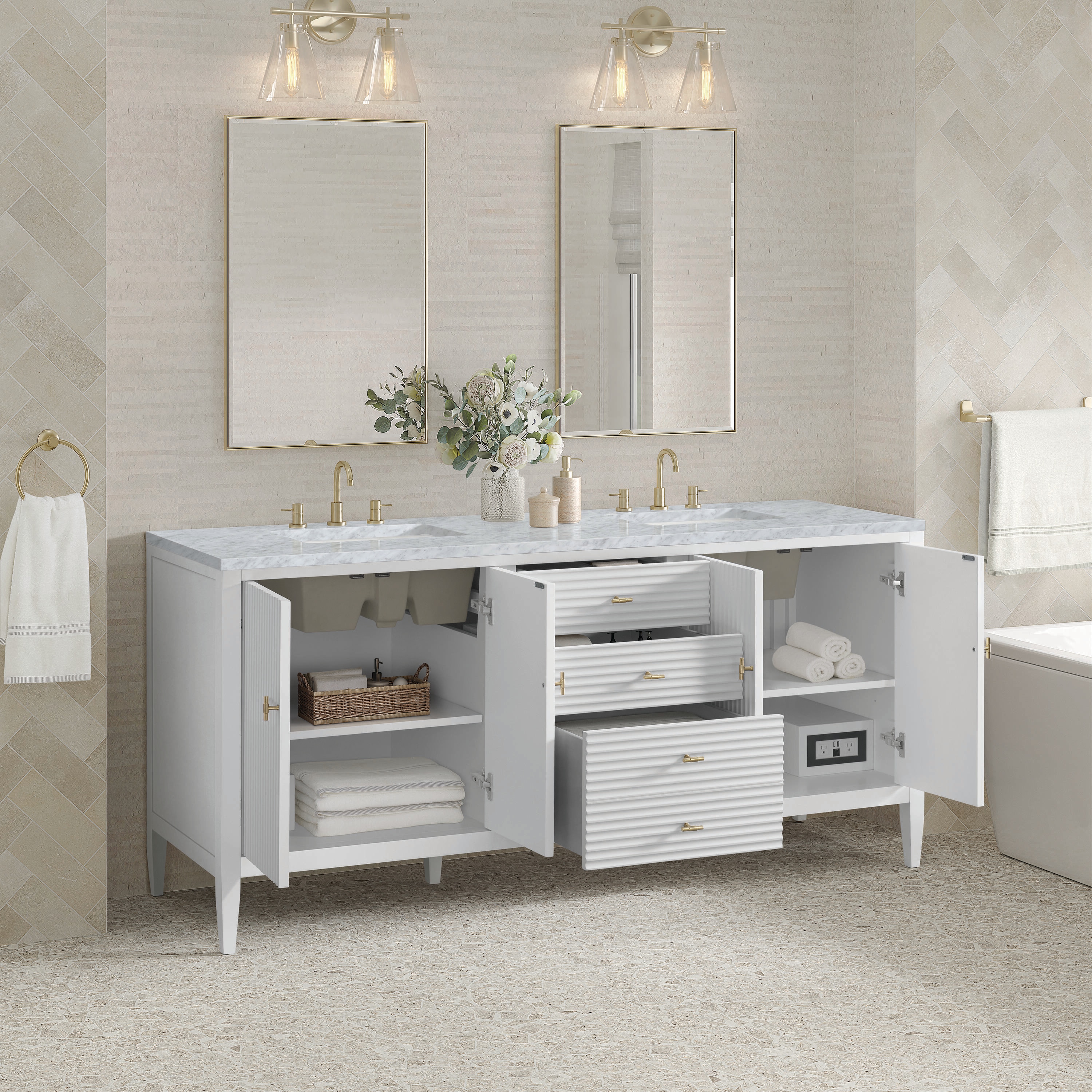 James Martin Vanities 485-V72-BW-3CAR Bath-Vanity-Combo - View #4