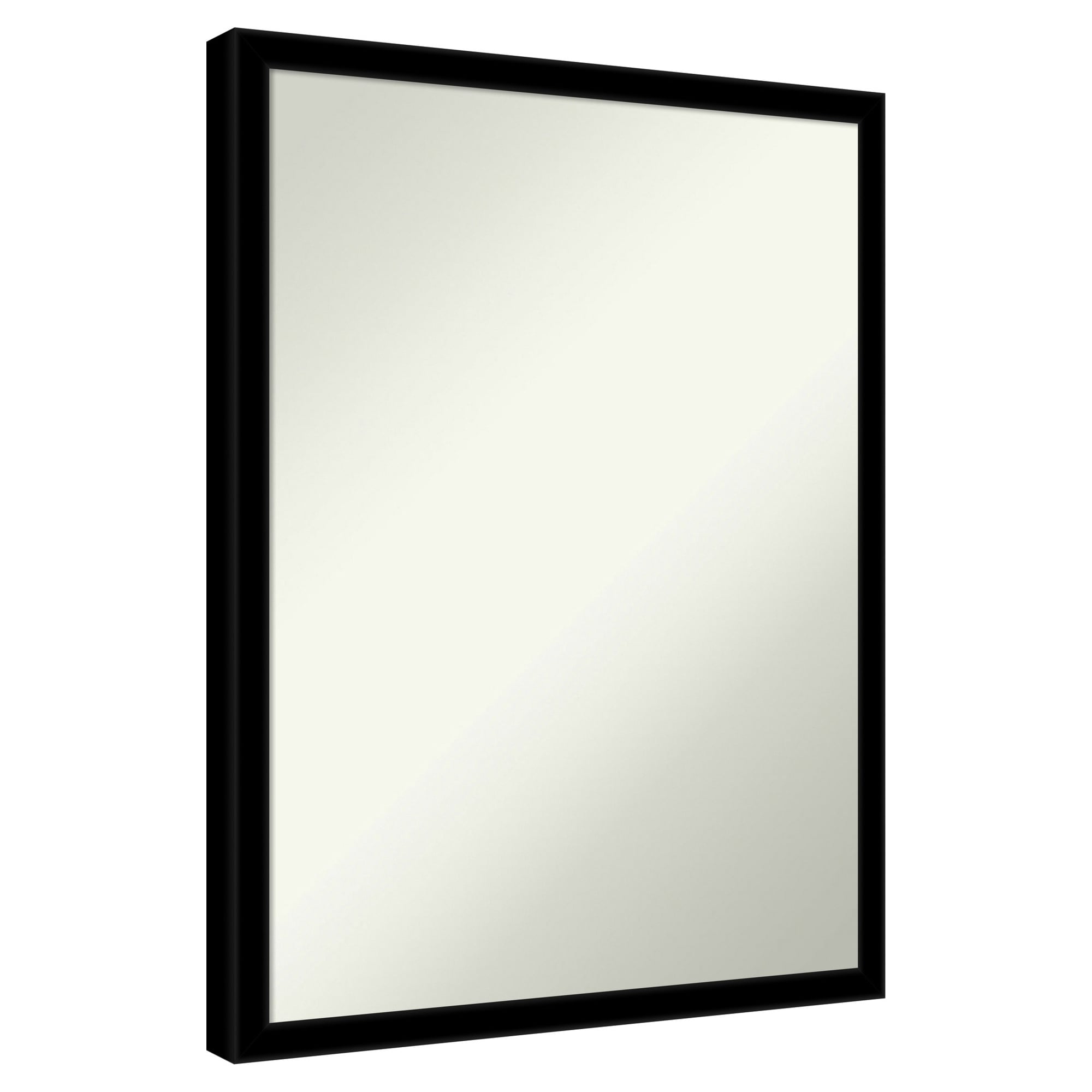 Amanti Art - Non-Beveled Mirror Jet Black Framed Wall Mirror 25.5 x 19.5 in.