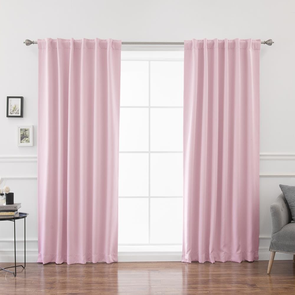 Best Home Fashion 72 In Light Pink Blackout Back Tab Curtain Panel Pair The Curtains Ds Department At Lowes Com