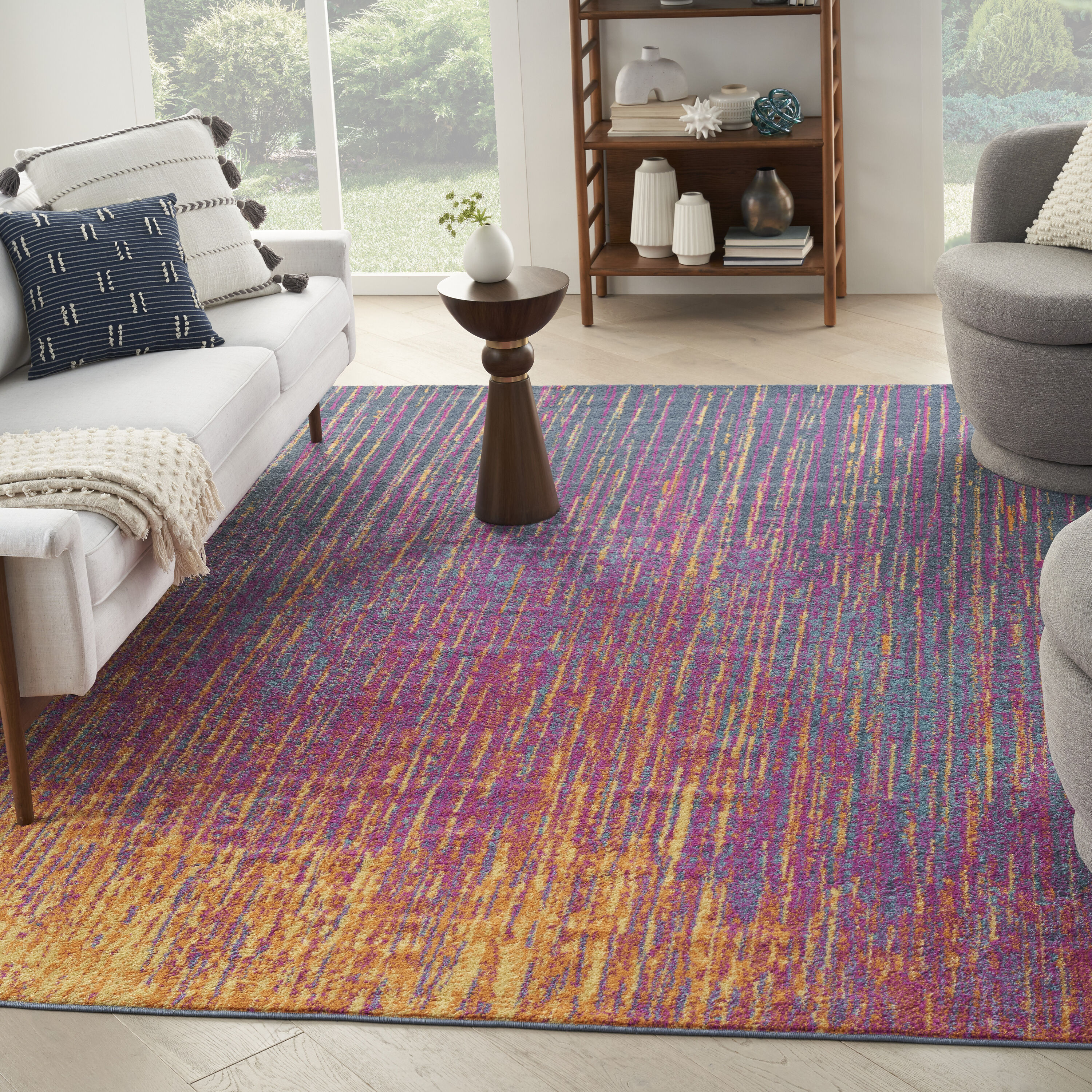 Nourison 99446388469 Passion 8 x 10 (ft) Loomed Multicolor Rectangular Indoor Abstract Area rug