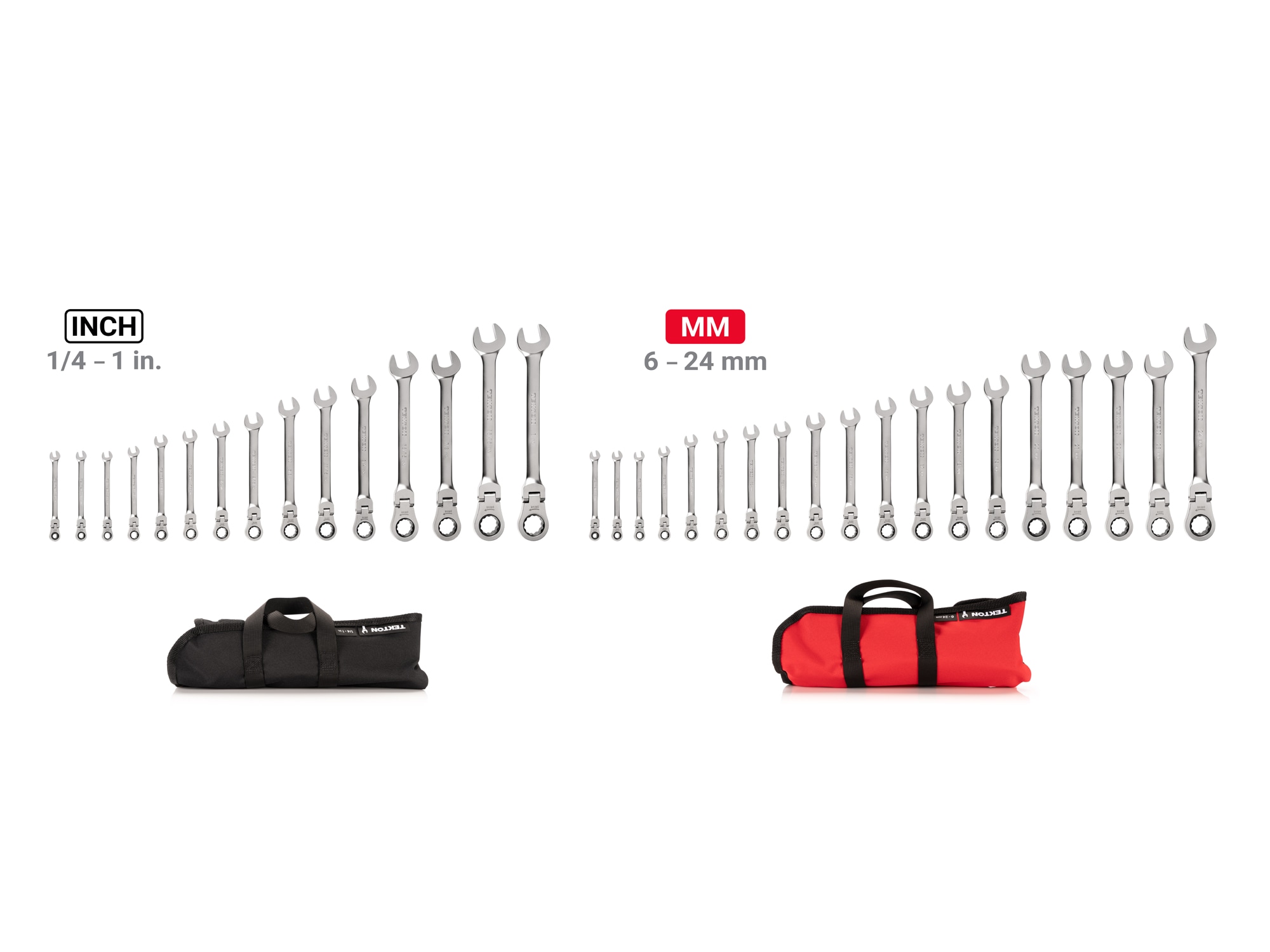 TEKTON 34-Piece Set Standard (SAE) and Metric Flexible Head Ratchet Wrench WRC95405 Sansujyuku sansujyuku.com