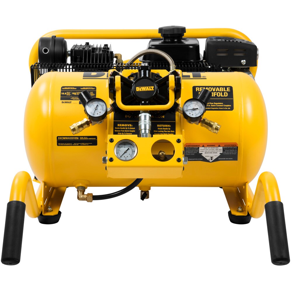 Dewalt 10 Gallon Single Stage Portable Gas Horizontal Air Compressor In The Air Compressors 0858