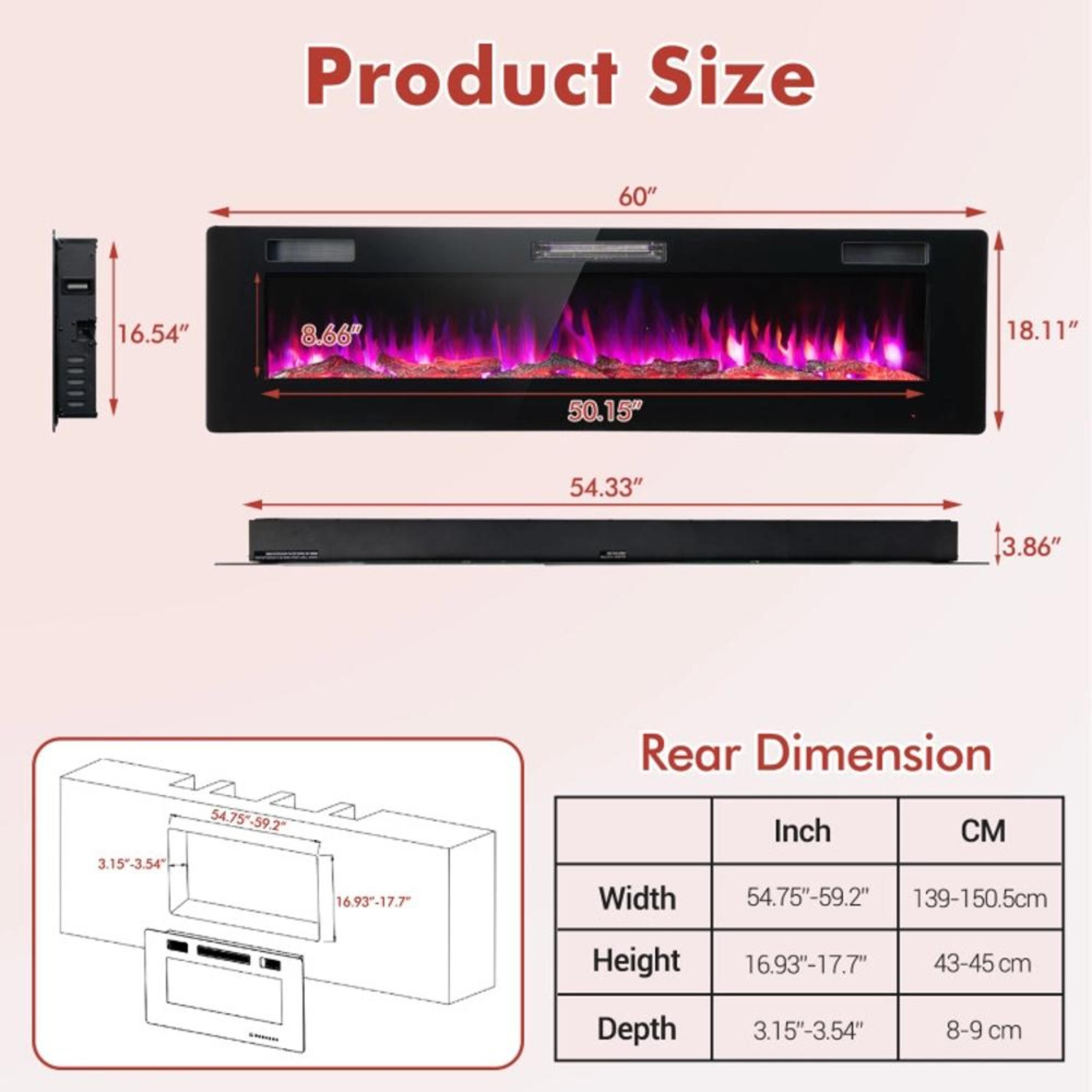 Clihome CL--10166 Electric-Fireplaces - View #3