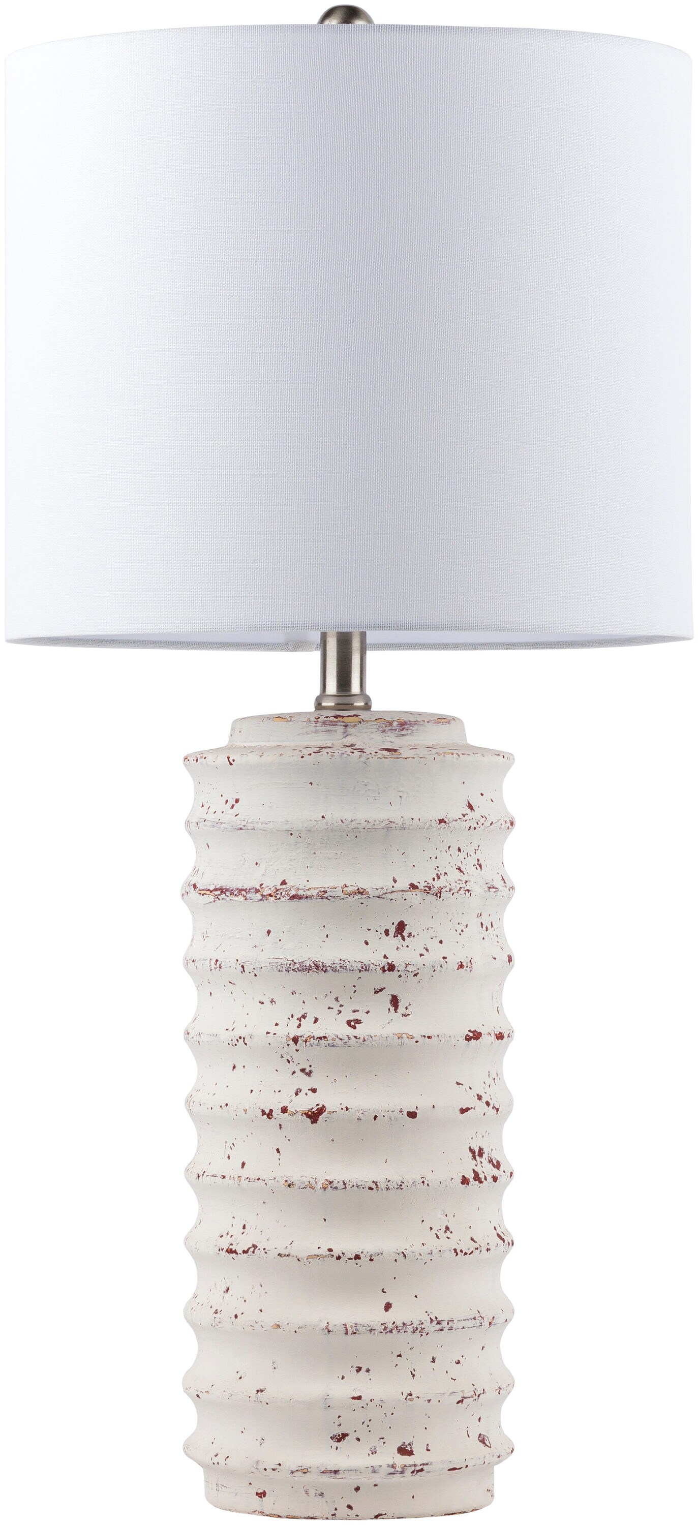 Surya RWD-001 Rowland 28-in Off-white Table Lamp with Linen Shade