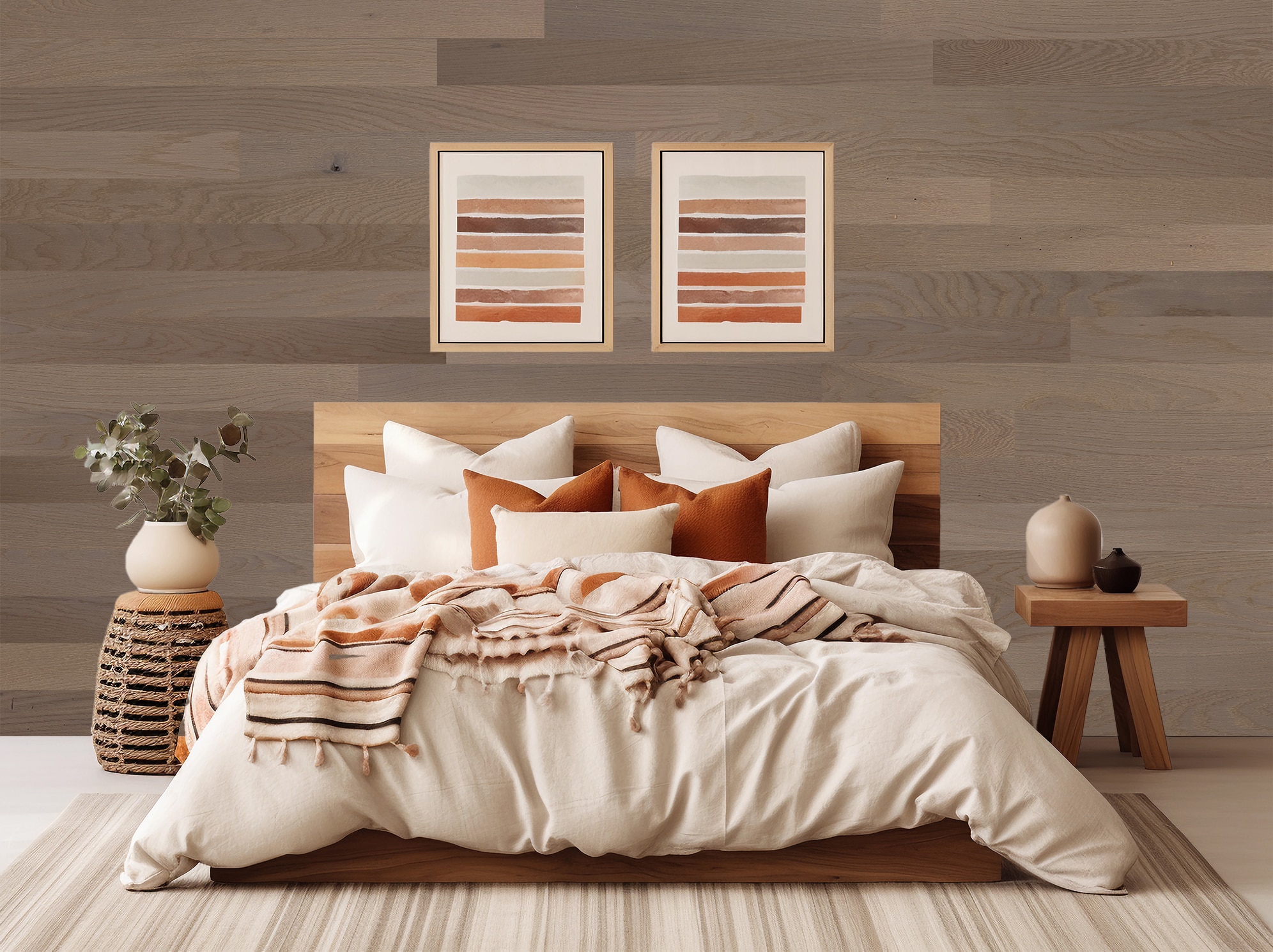 Timberchic 62410 4-in x 1-ft Slate Oak Wall Plank ( 16 -Pack , Covers 10-sq ft )