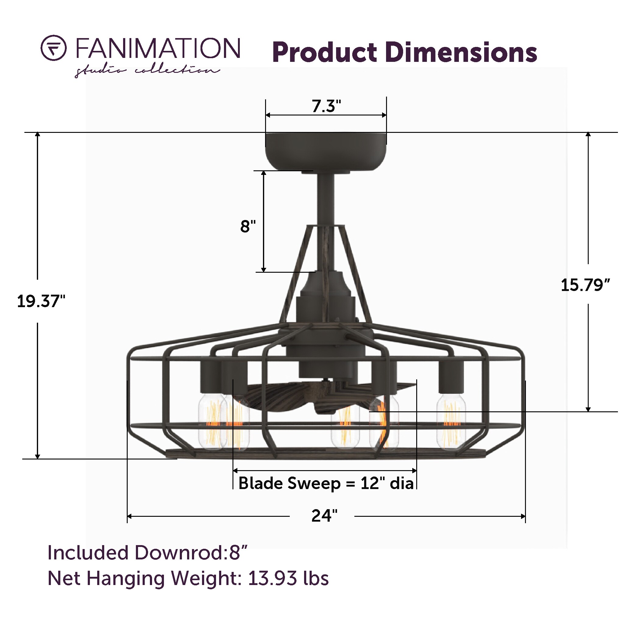 Fanimation Studio Collection LP3072LGR Ceiling-Fans - View #11