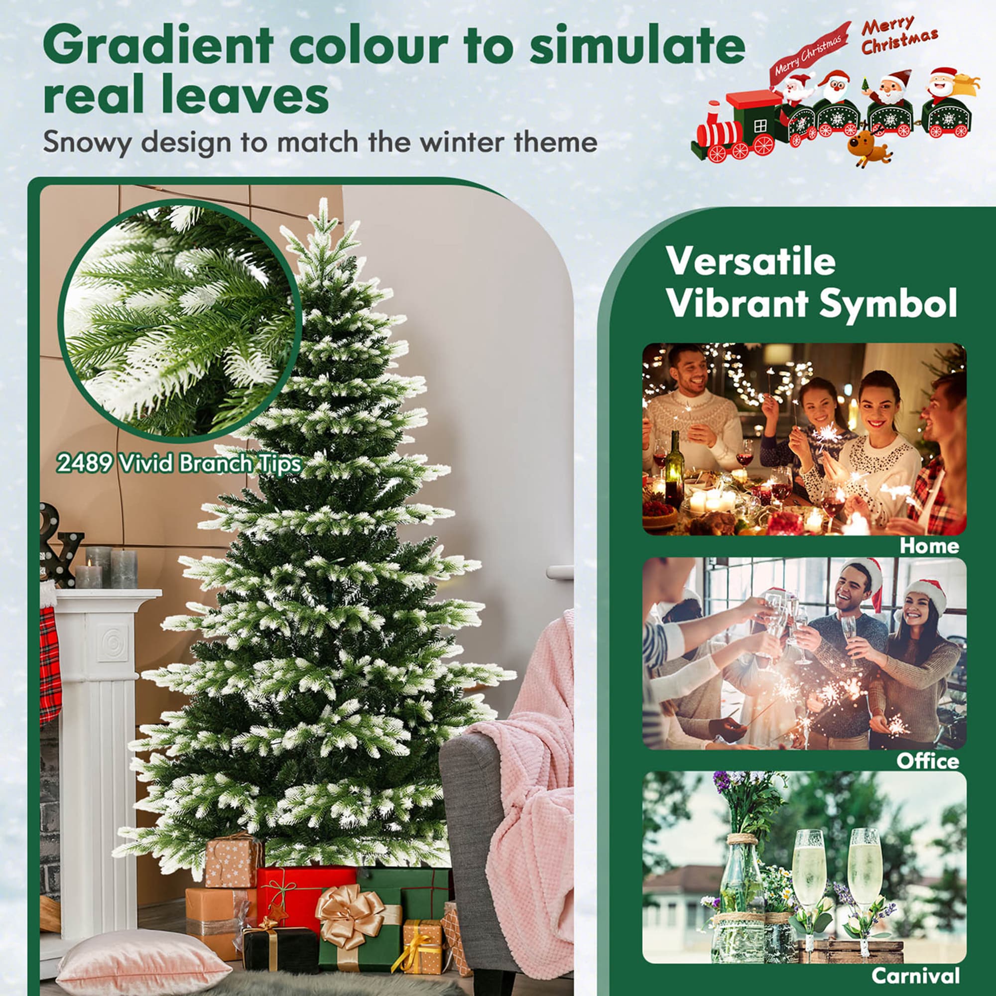Costway LWS00767 Artificial-Christmas-Trees - View #3