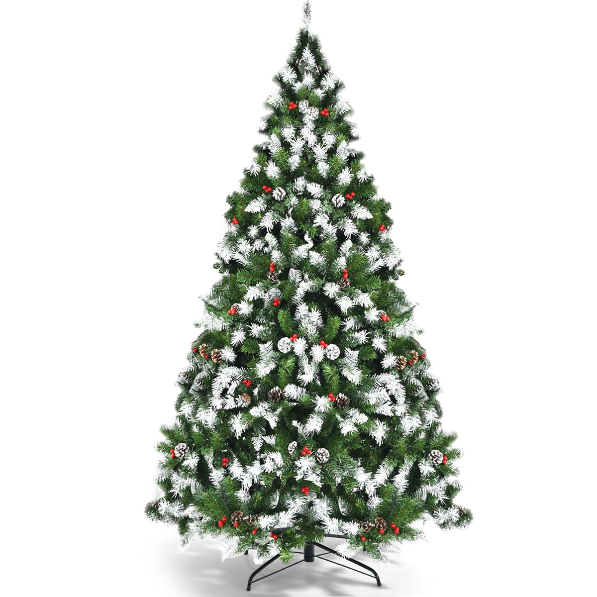 WELLFOR CM-HFY-23551US 6-Feet Pre-lit Flocked Artificial Christmas Tree with White LED Lights