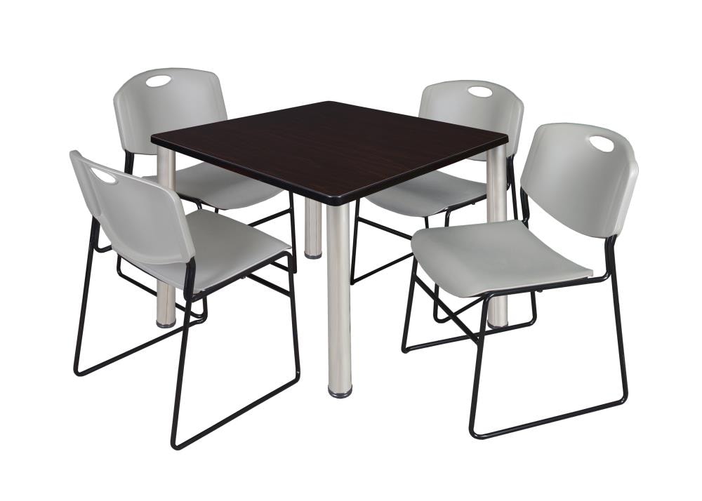 Regency TB3636MWBPCM44GY Breakroom Brown 4-Person Training Table (36-in W x 29-in H)