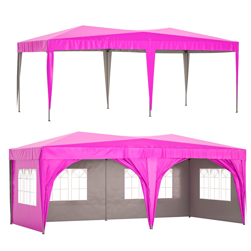 BABOOM 20-ft x 10-ft Rectangle Pink Pop-up Canopy in the Canopies ...