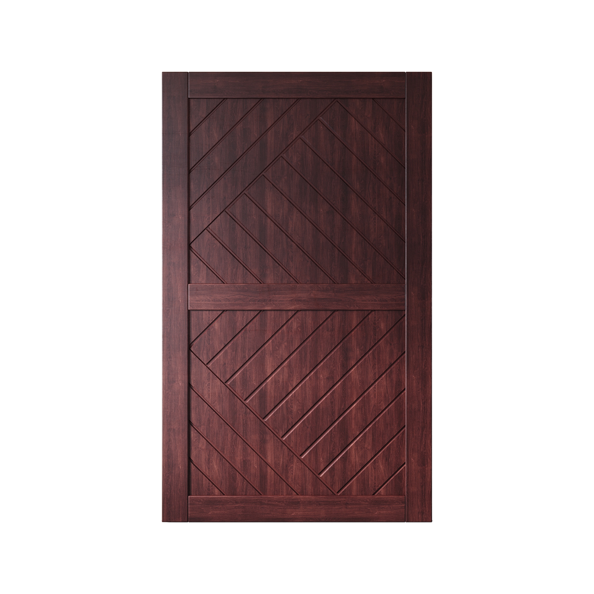 HOMACER 50-in x 84-in Red Mahogany Pine Wood Solid core Single Barn Door (Hardware Not Included)