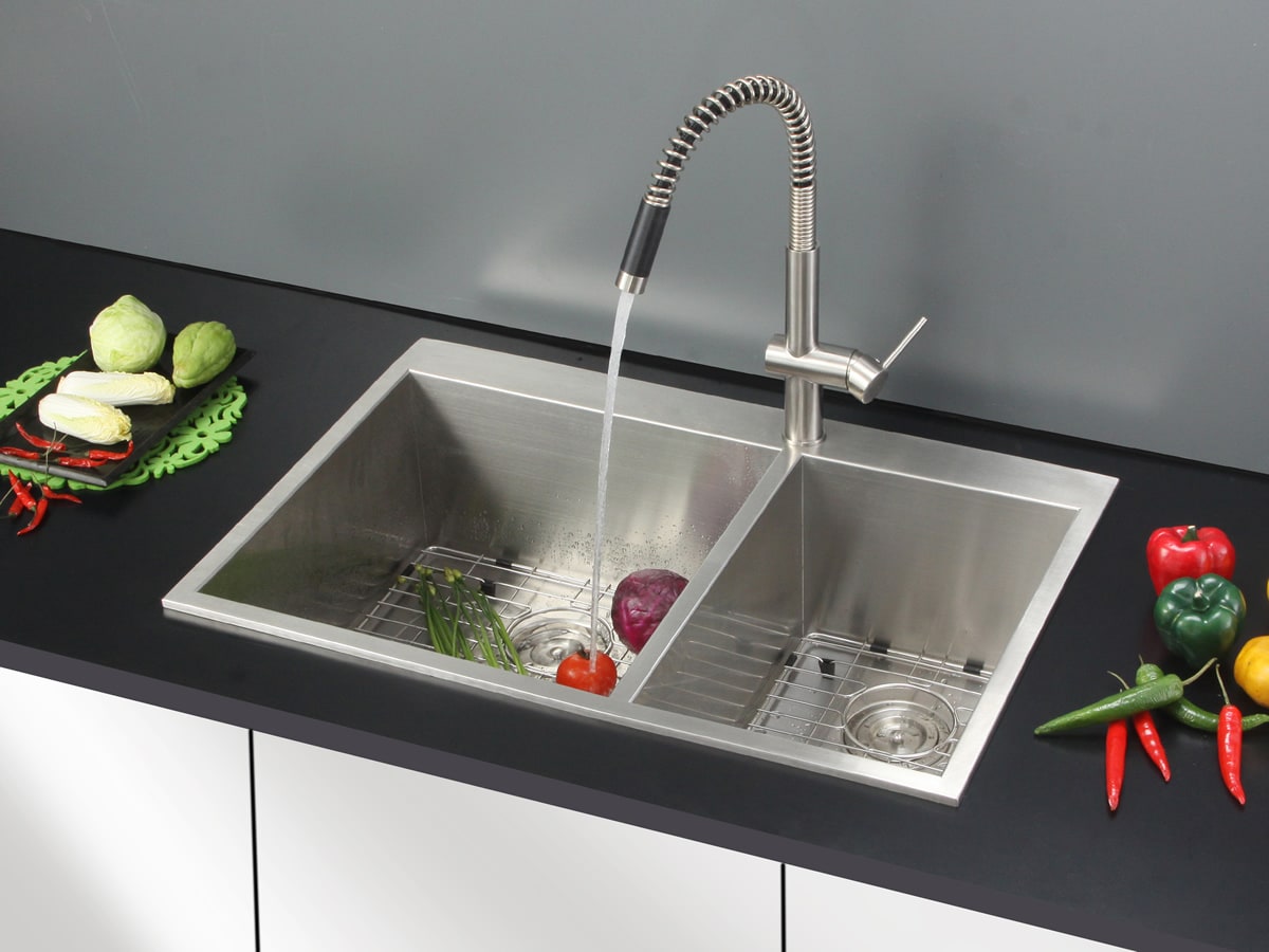 Ruvati 33" Stainless Steel Double Bowl Kitchen Sink