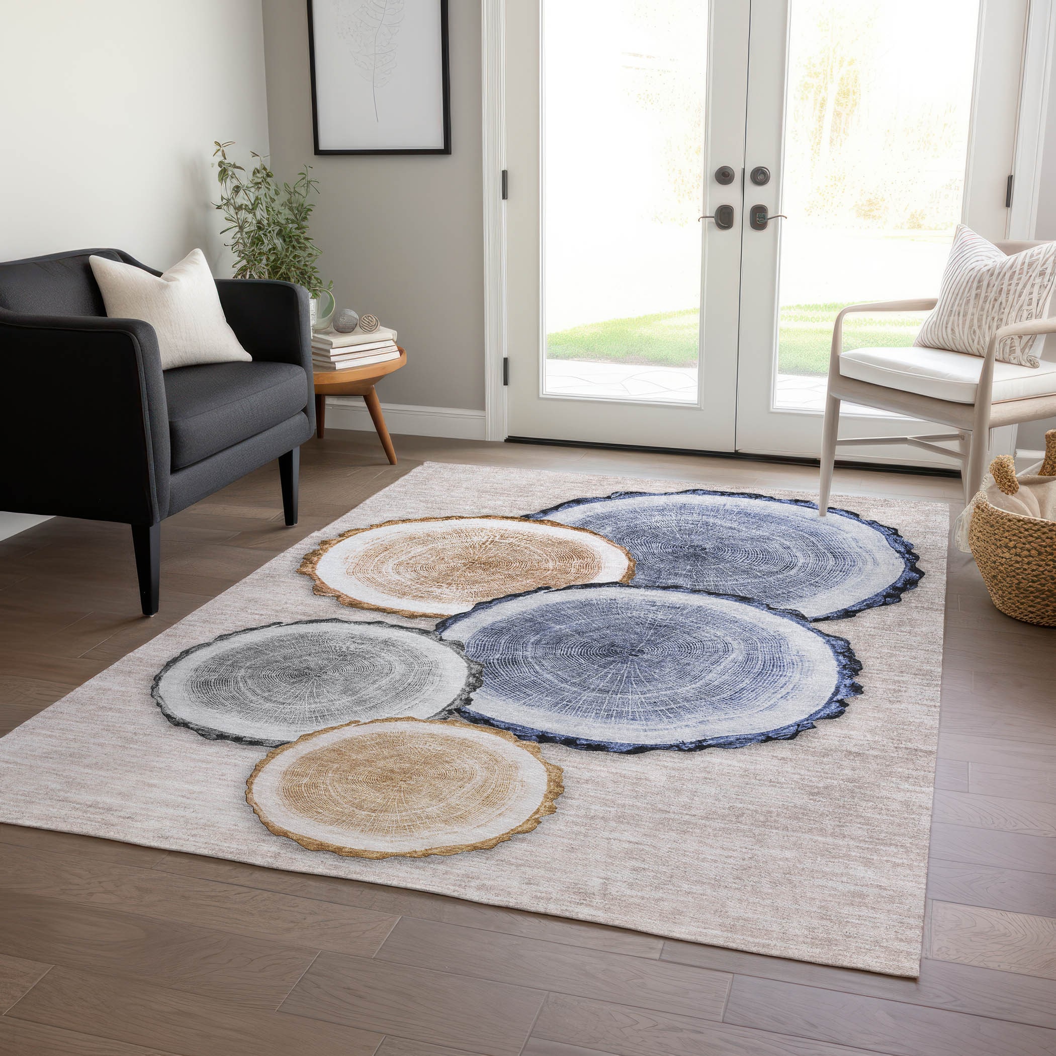 Addison Rugs ACN575BG3X5 Chantille ACN575BG 3 x 5 (ft) Polyester Beige Rectangular Indoor/Outdoor Geometric Machine washable Area rug