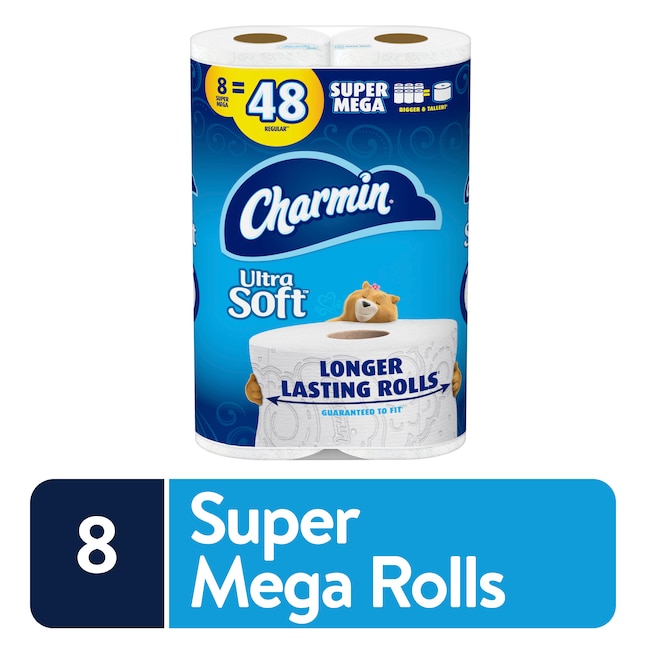 Charmin Ultra Soft Super Mega 8-Pack 2-ply Toilet Paper in the Toilet ...