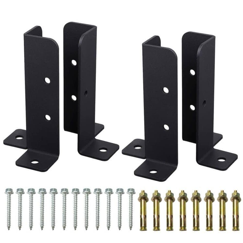 DYRCJ  Adjustable Fence Post Anchor Brackets for Deck Railing Pergola Deck Balusters Fit One and a Half by One and a Half Two by Two Two by Four