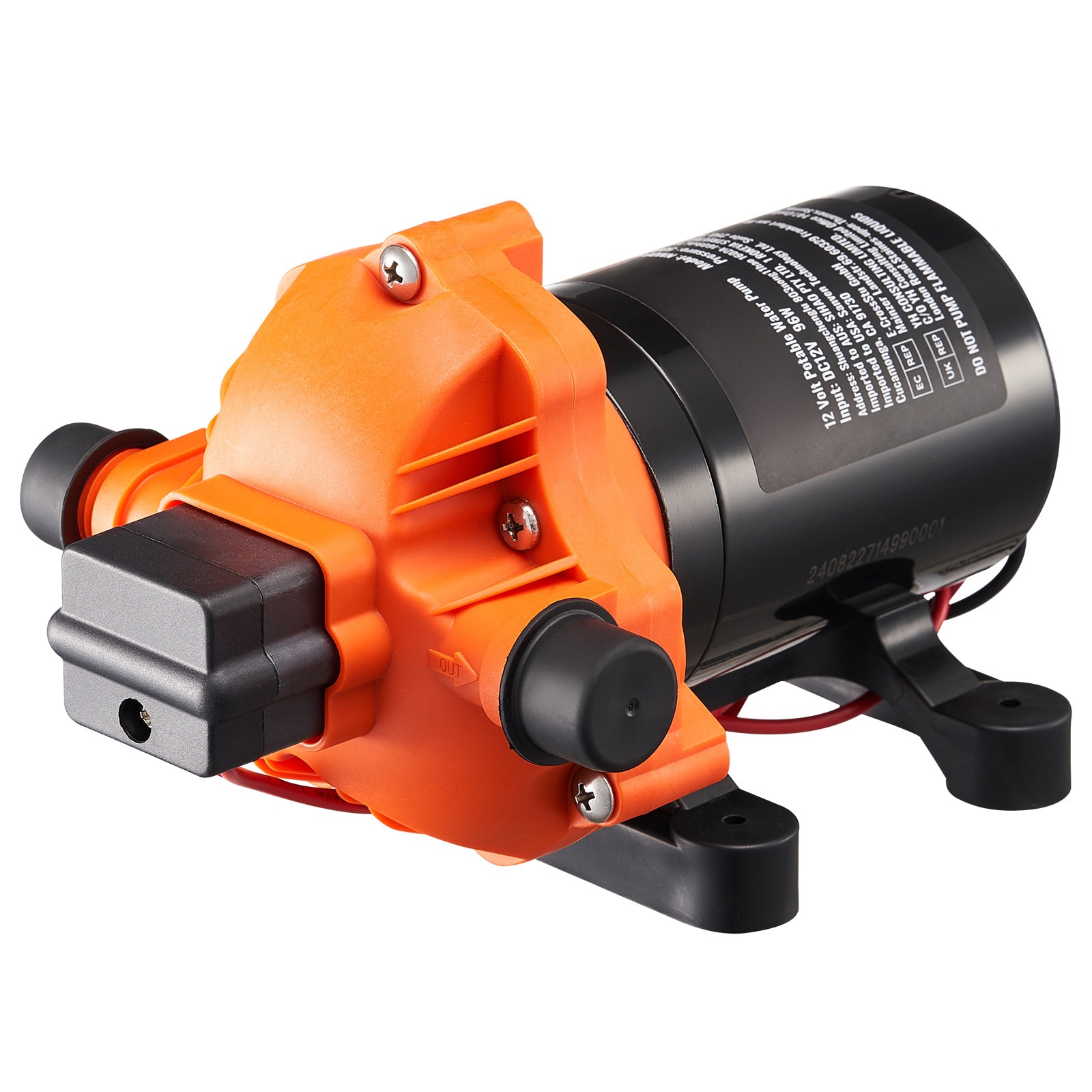 VEVOR 12V Diaphragm Pump  3 GPM (11.36 L/min)  3-Chamber 12 Volt DC Water Pump with Automatic Pressure Switch 40-100 PSI Adjustable  50 PSI  1/2in MNPT Port  for RV Yacht Food Truck Camper Marine